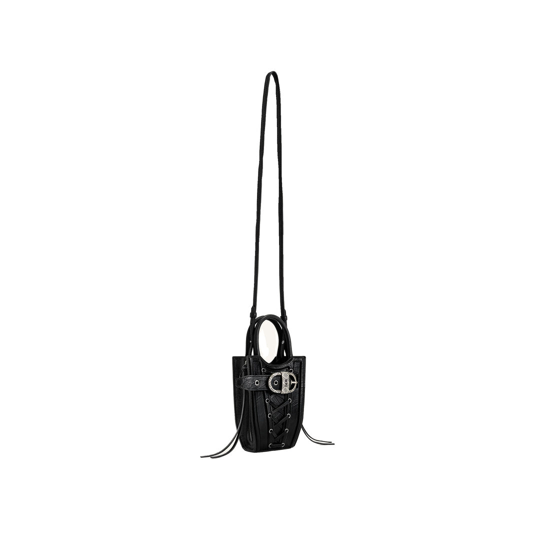JW PEI FEI Crushed Straps Phone Bag - Black by JW PEI