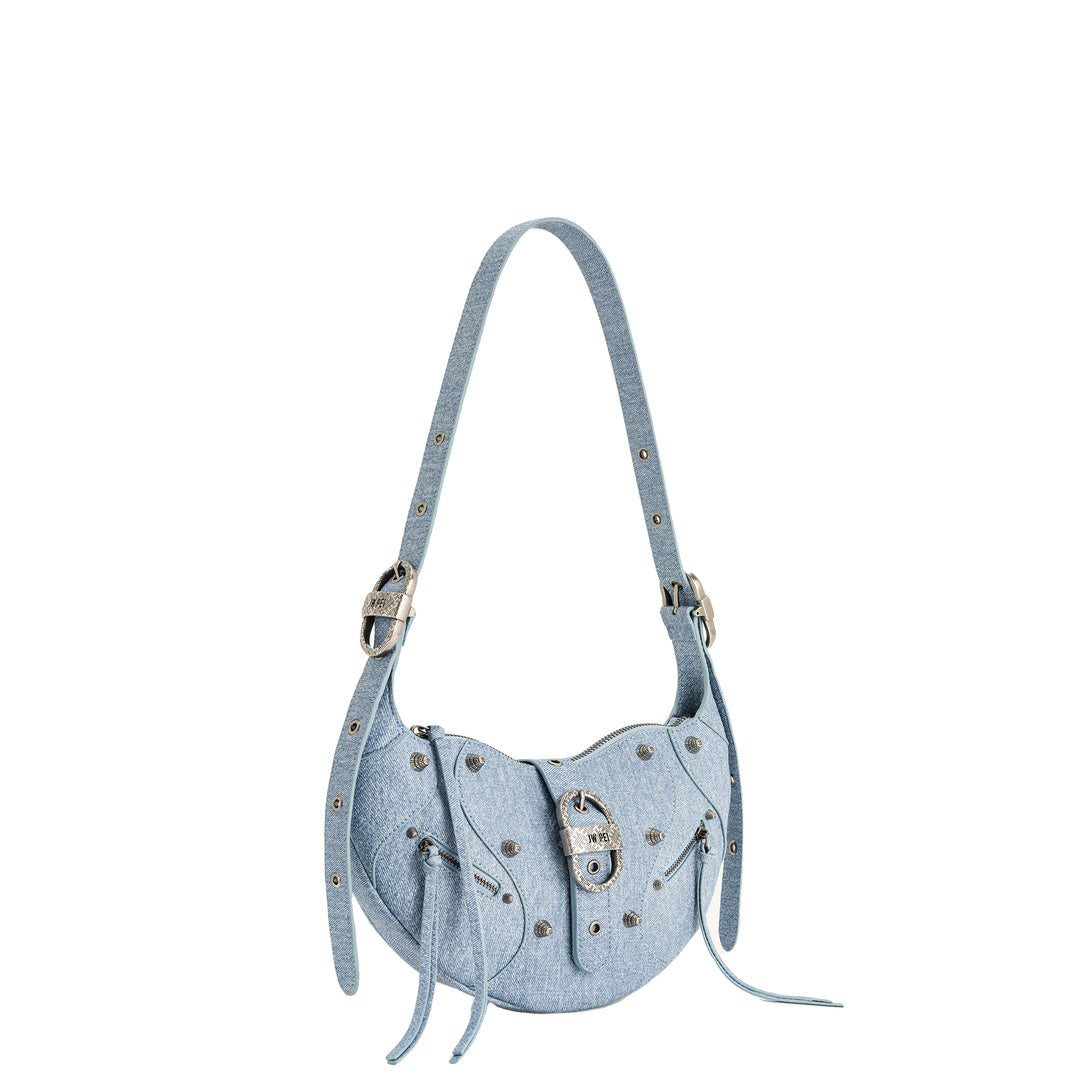 JW PEI Tessa Denim Embossed Shoulder Bag - Blue by JW PEI