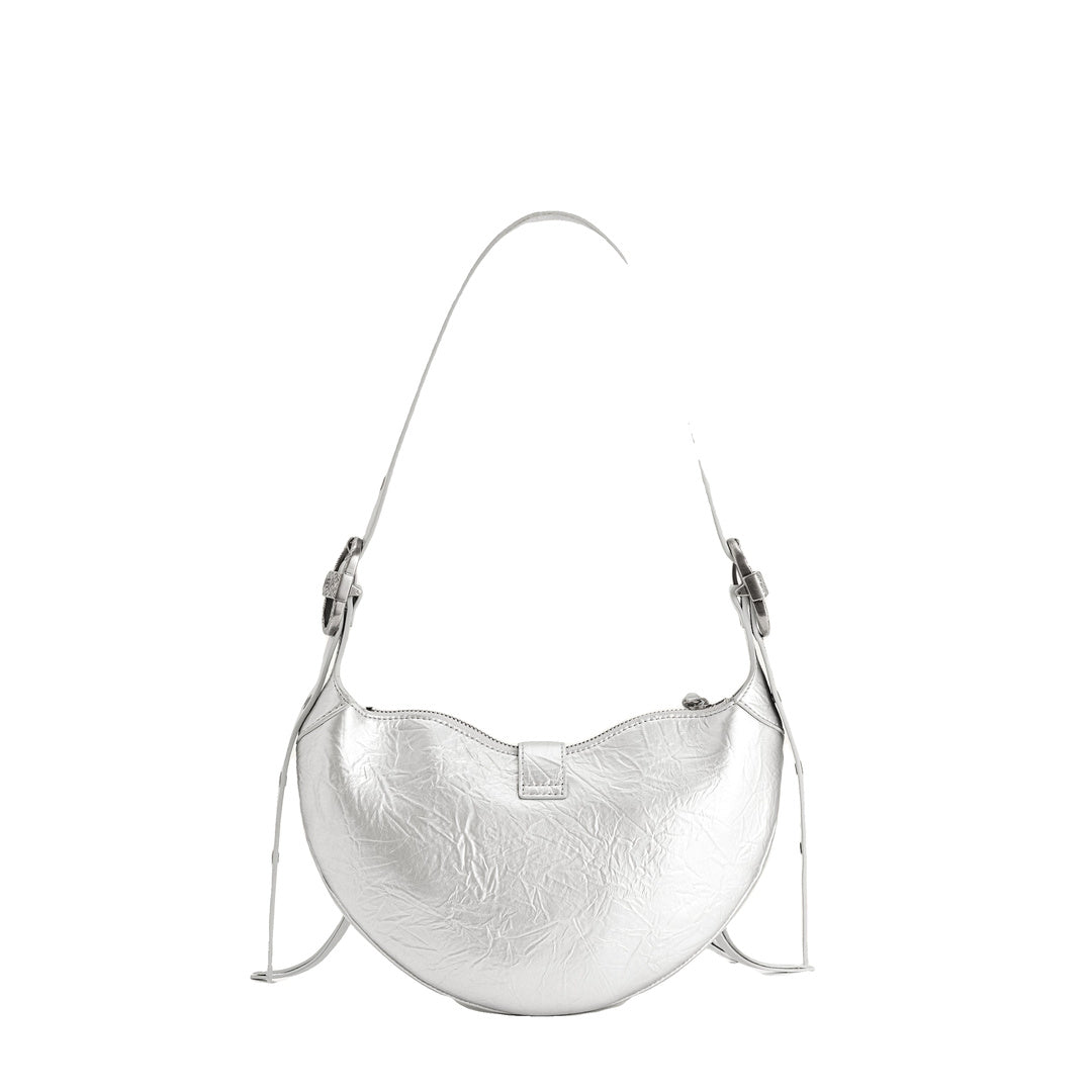 JW PEI Tessa Metallic Pleating Shoulder Bag - Silver by JW PEI