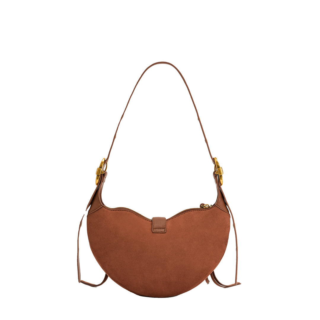 JW PEI Tessa Suede Shoulder Bag - Dark Birch Brown by JW PEI