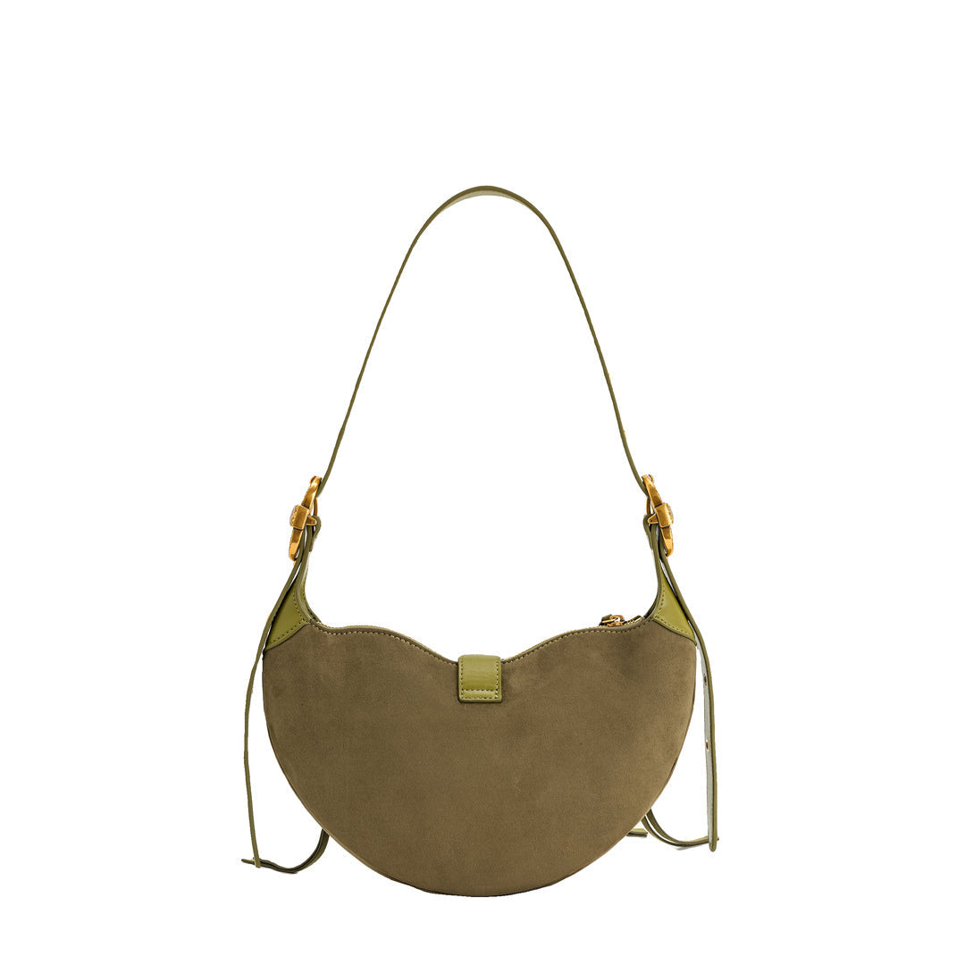 JW PEI Tessa Suede Shoulder Bag - Dark Olive by JW PEI