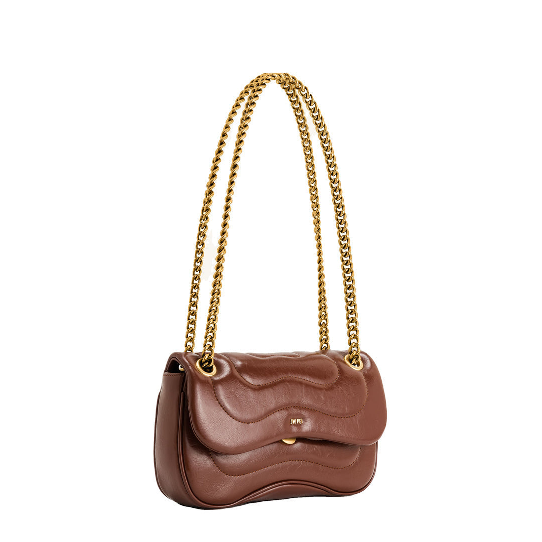 JW PEI Tina Quilted Chain Crossbody - Brown by JW PEI