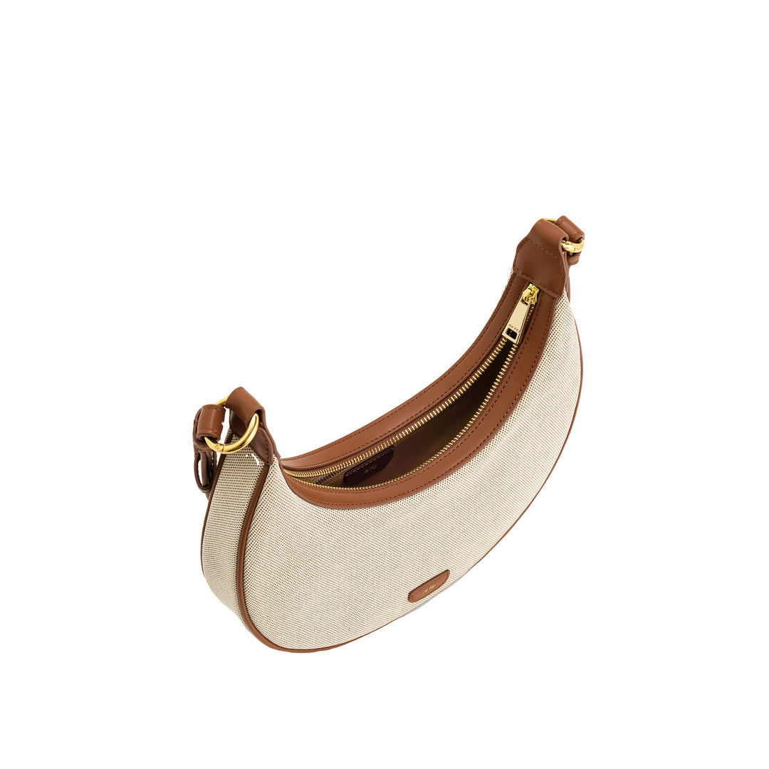 JW PEI Carly Canvas Saddle Bag - Beige by JW PEI