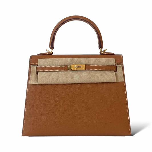 Hermès Kelly Sellier 25 in Gold Epsom Leather with Gold Hardware