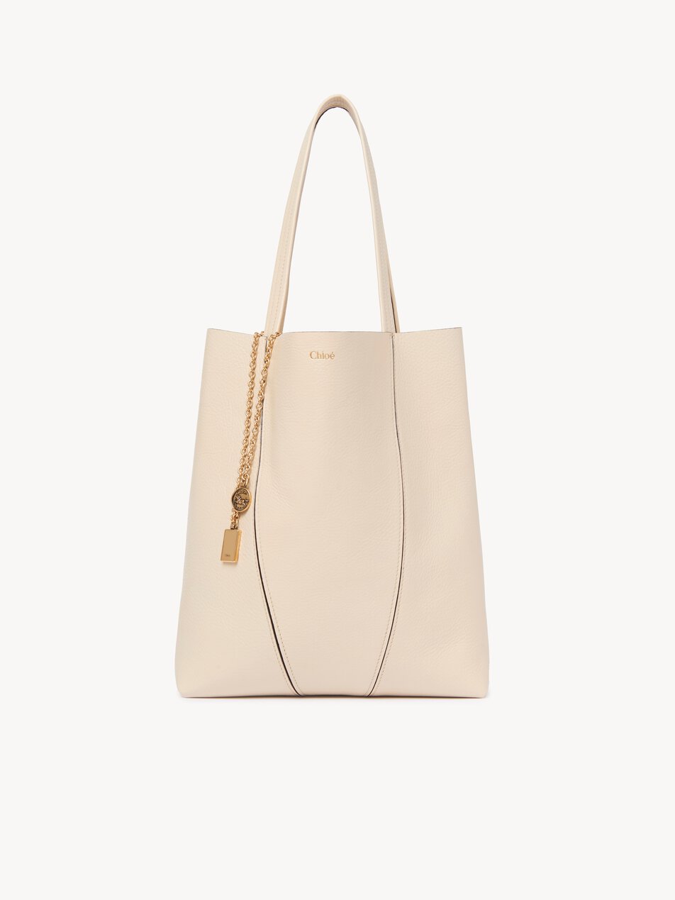 CHLOE Spin tote bag in grained leather Sweet Beige by CHLOE