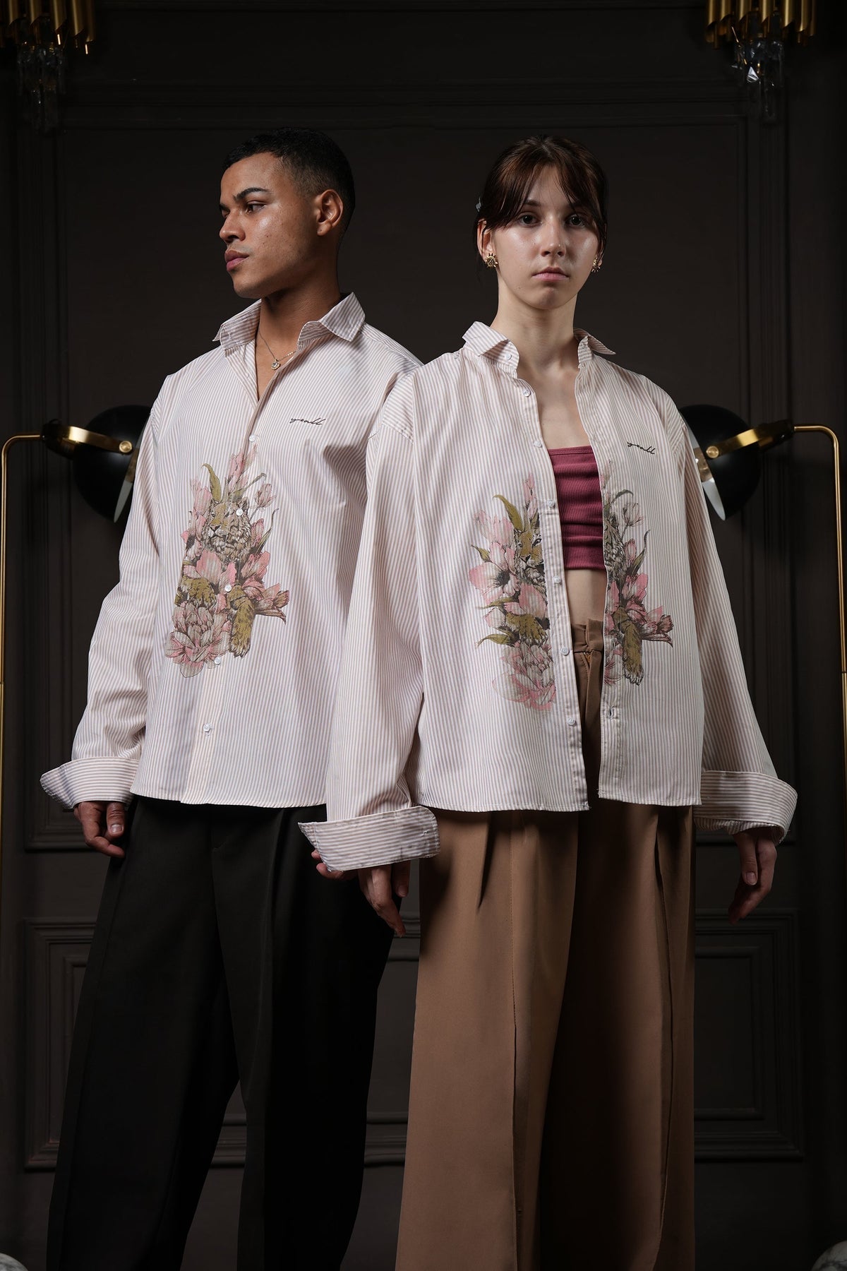 Rebel - Beige Pinstripe Shirt by Y*All
