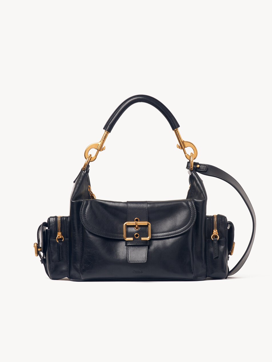CHLOE Camera bag in shiny leather Evening Blue by CHLOE