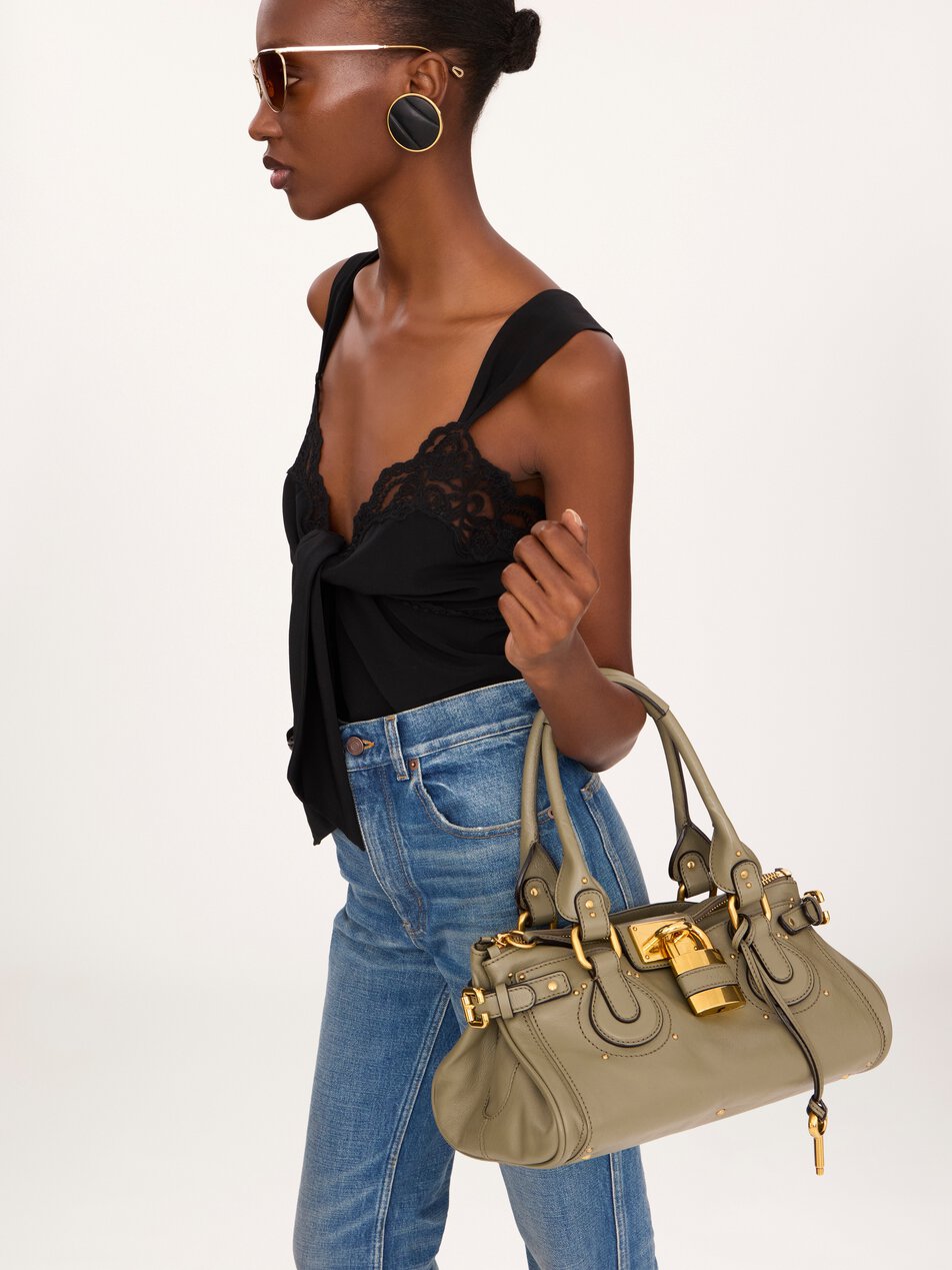 CHLOE Paddington bag in grained leather Aloe Green by CHLOE