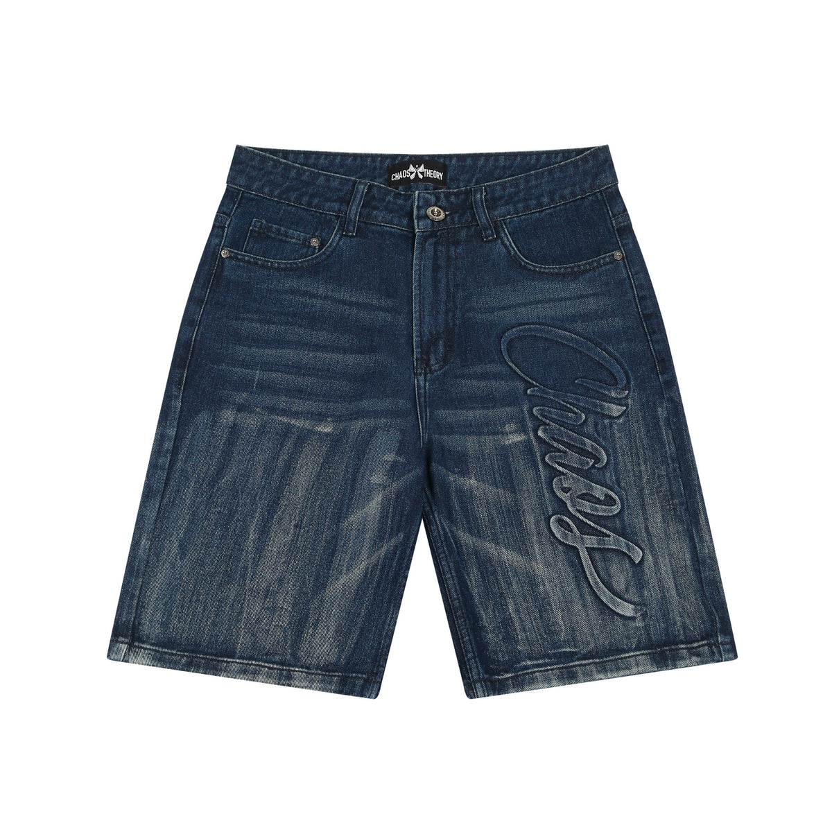 Washed Jorts Dark Blue by Peace In Chaos