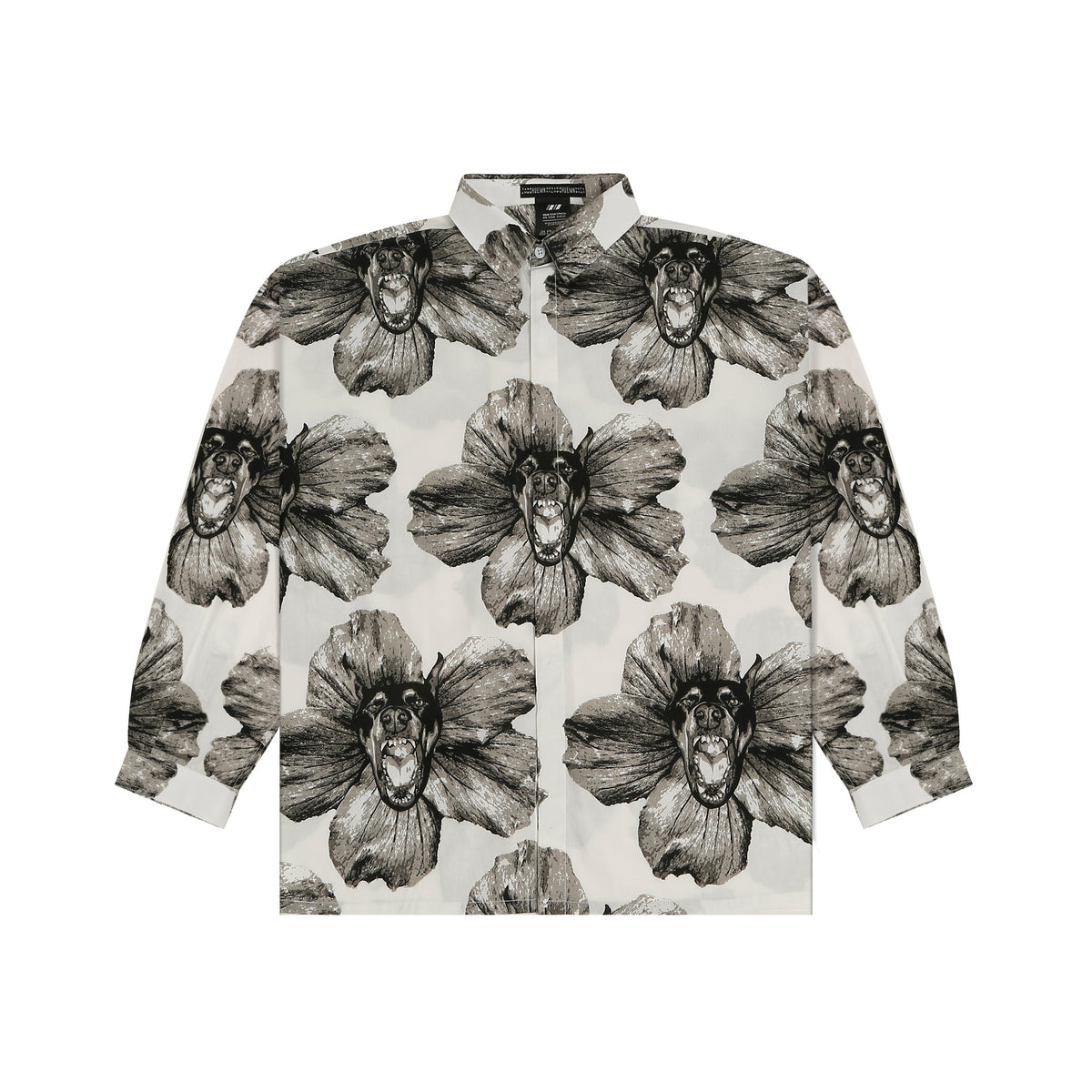 Canine printed cotton shirt - White by HUEMN