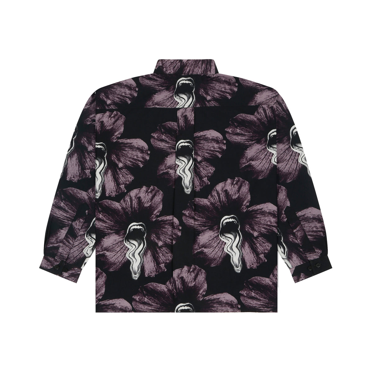 Tongue-printed oversized cotton shirt by HUEMN