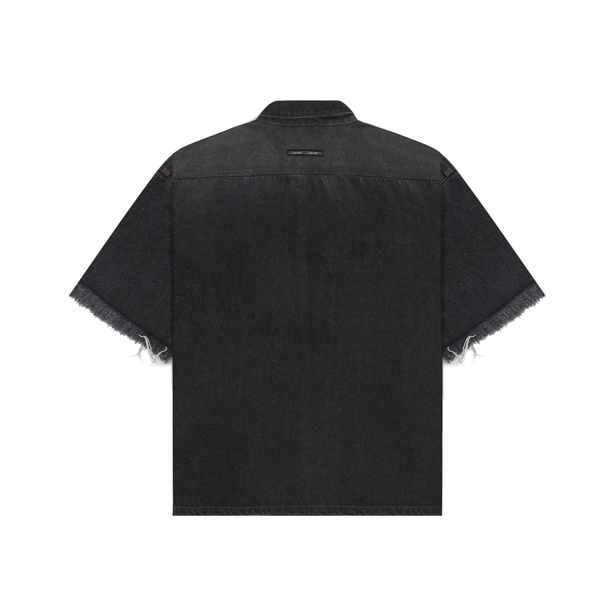 SuperHUEMN Dark Wash Faded Effect Denim Overshirt with Patched Pockets (Black) by HUEMN