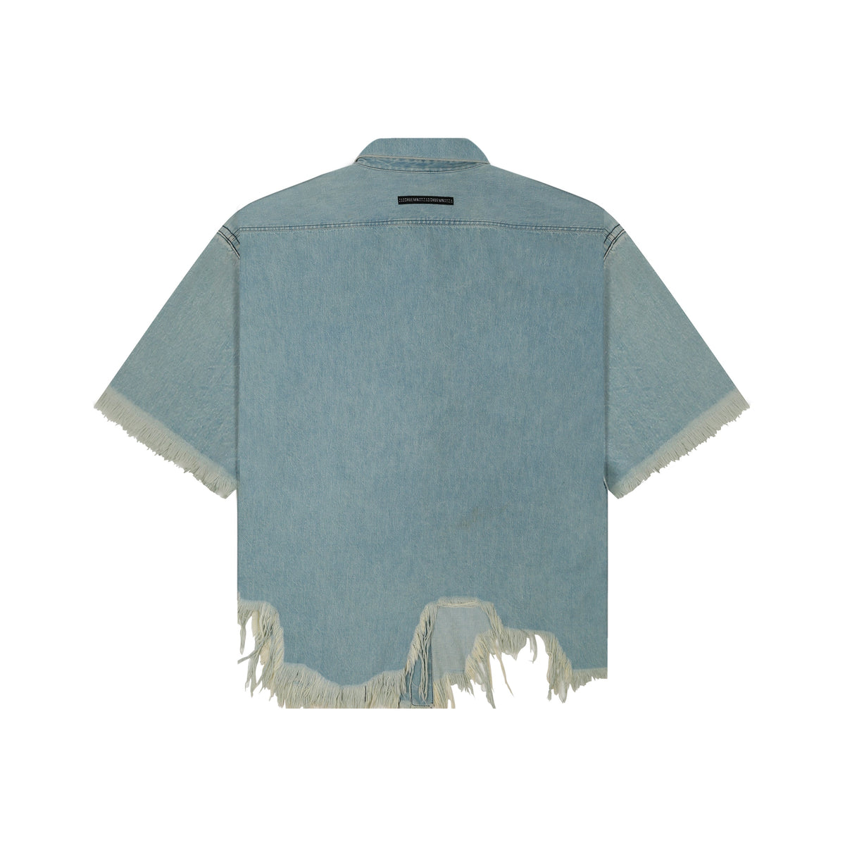 Huemn Denim Oversized Asymmetric Longline Shirt by HUEMN