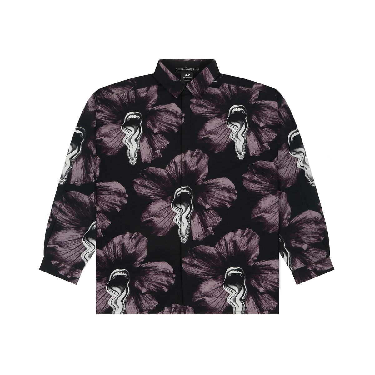 Tongue-printed oversized cotton shirt by HUEMN