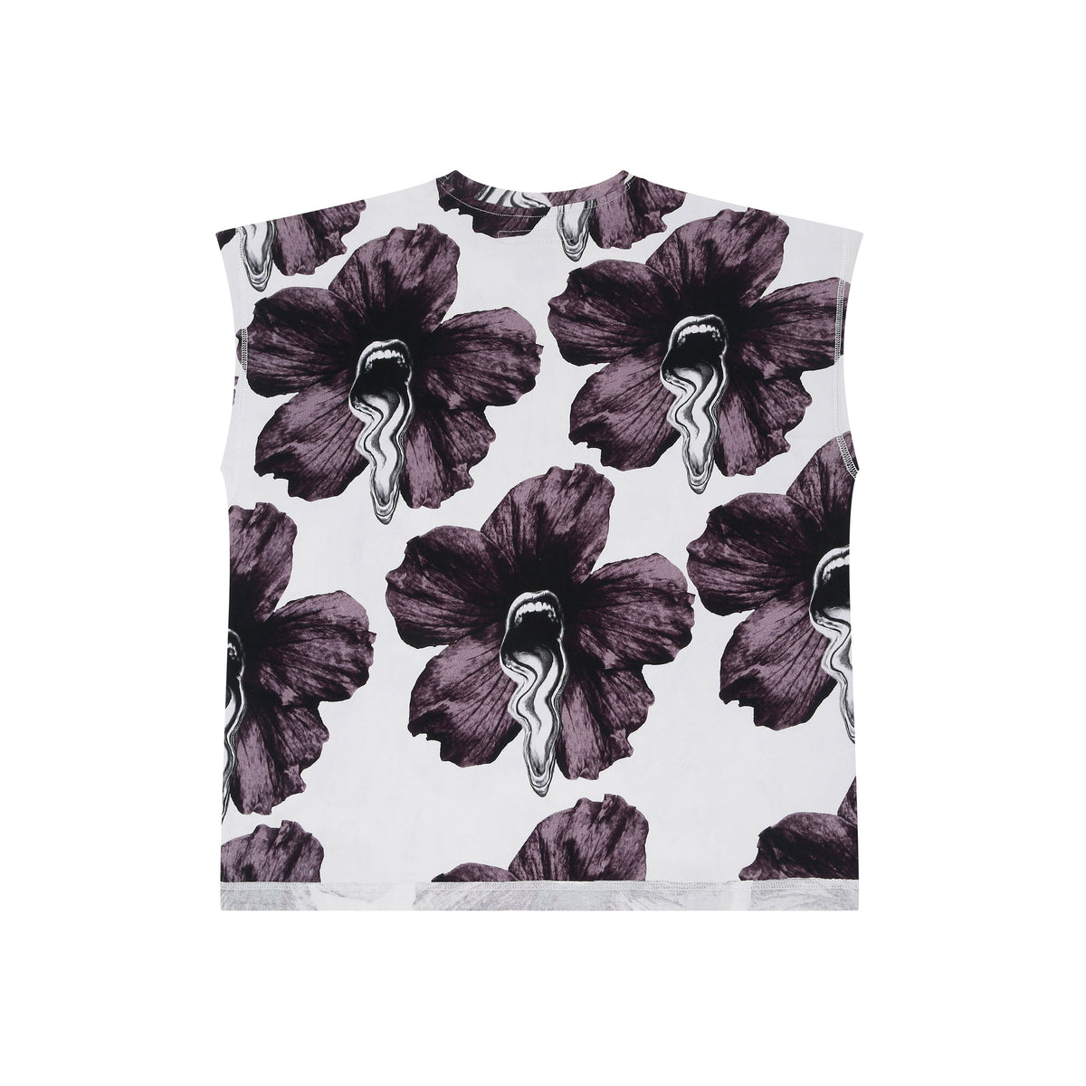 Tongue-printed cotton sleeveless top (Men's) by HUEMN