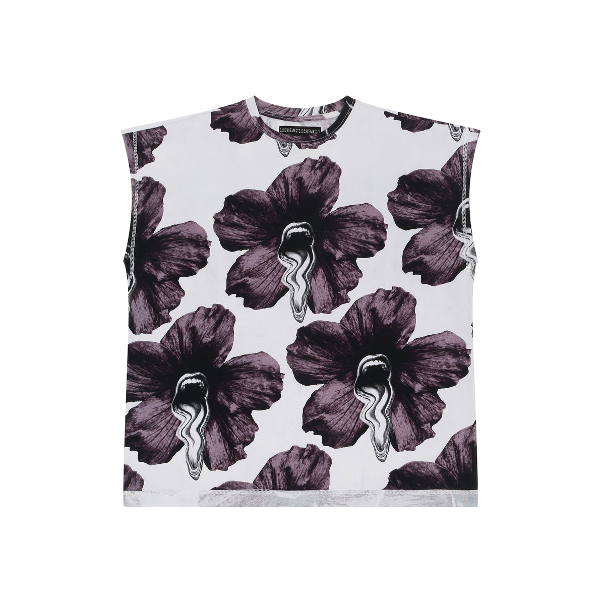 Tongue-printed cotton sleeveless top (Men's) by HUEMN