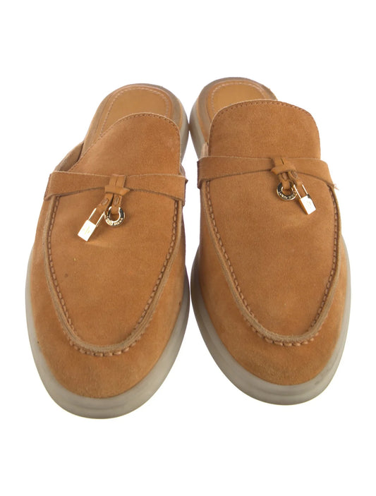 Loro Piana Charms Walk Babouche – Suede Slip-On Mules