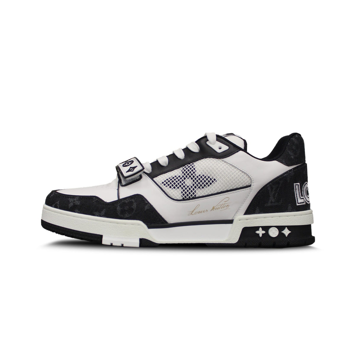 Louis Vuitton LV Trainer Velcro Strap Monogram Denim Black White by Louis Vuitton
