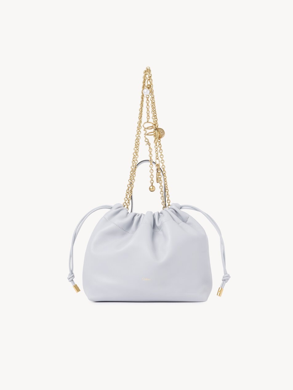 CHLOE Small Chloé Icons shoulder bag with chain in soft leather Greyish Blue by CHLOE