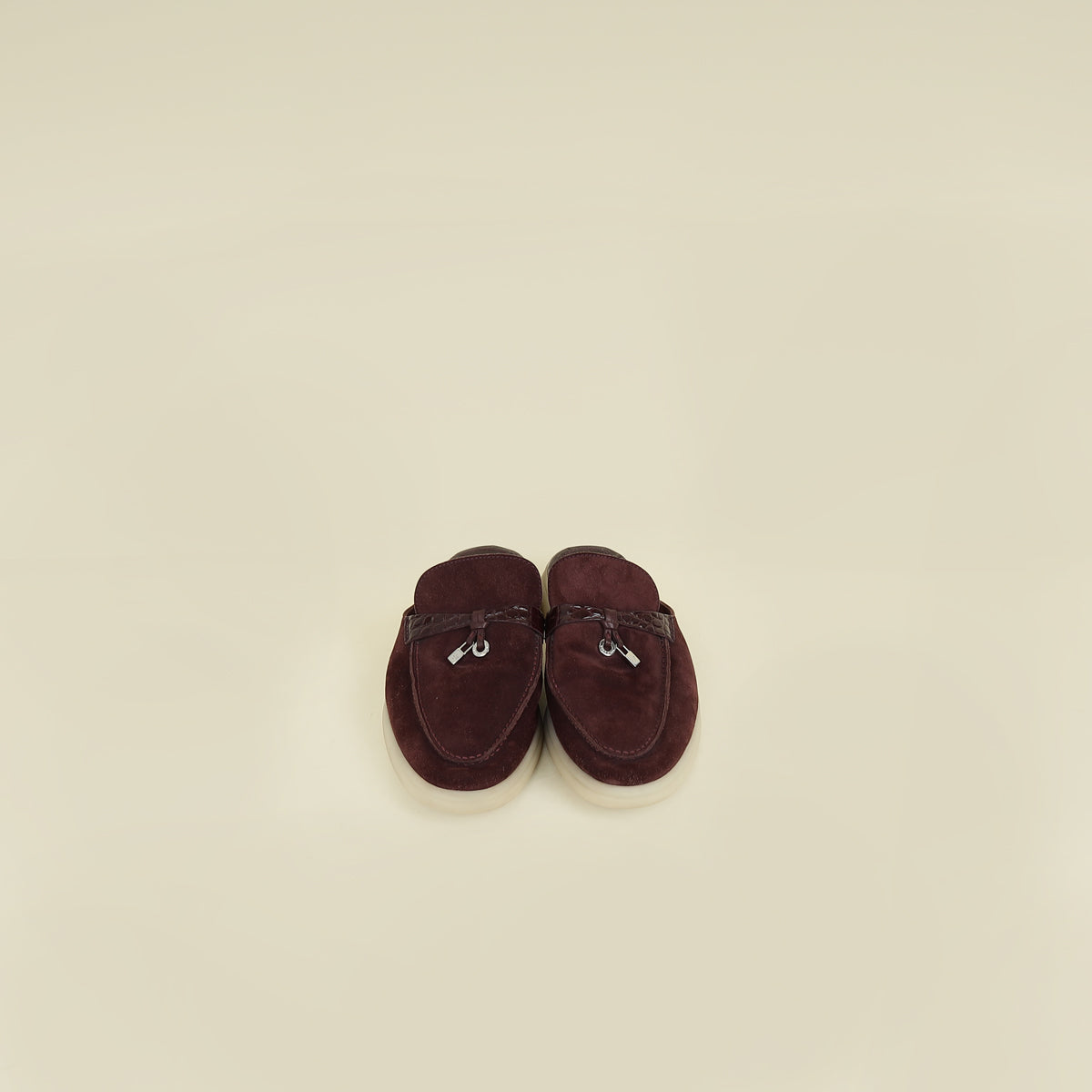 Loro Piana Summer Charms Babouche Walk Loafers – Oxblood Suede & Alligator Edition