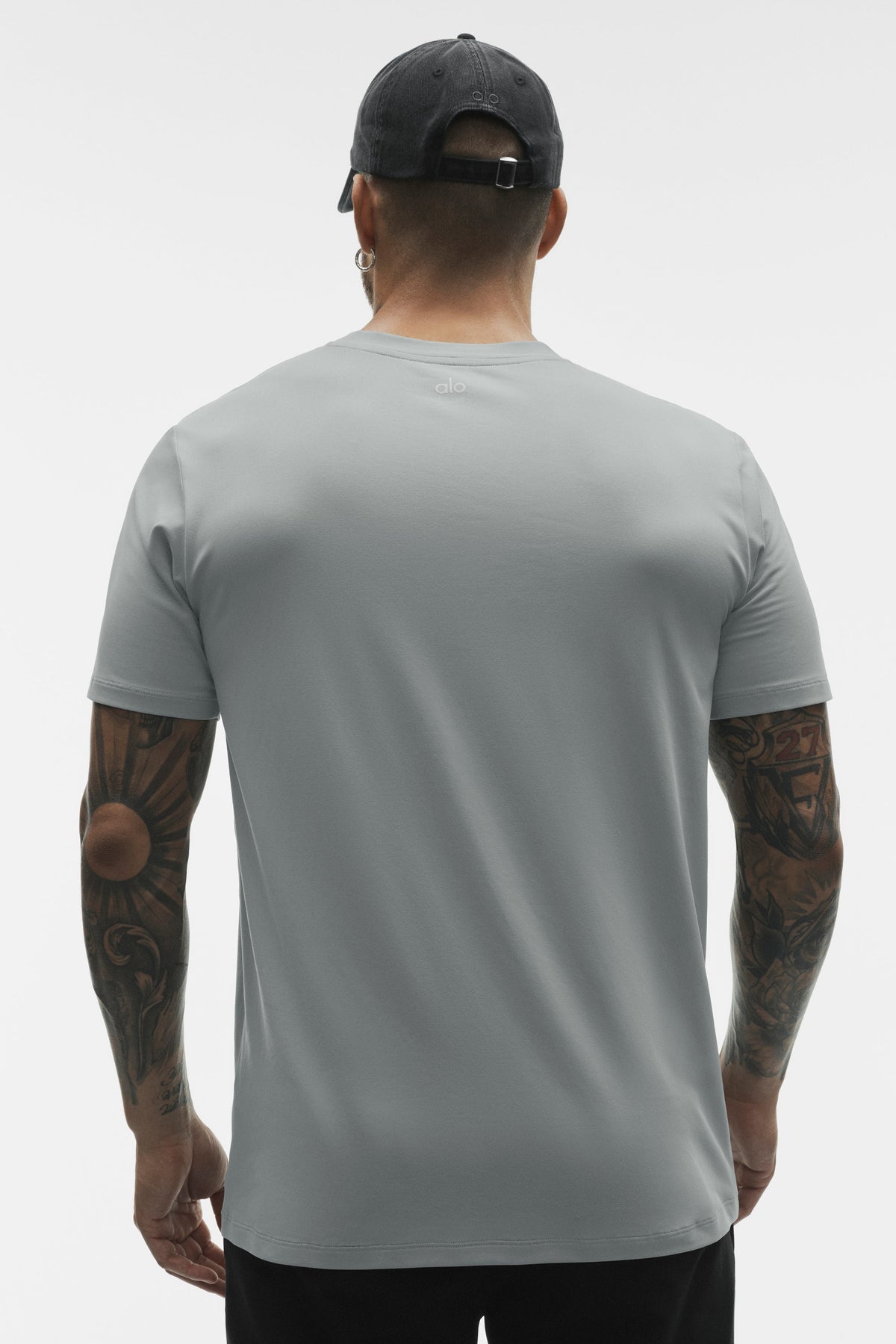 Alo Yoga Conquer Reform Crewneck Short Sleeve in Monument, product image 2 of 5
