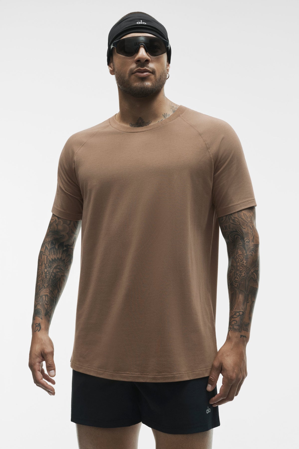 Alo Yoga Vapor Crewneck Short Sleeve in Java Brown, product image 3 of 4