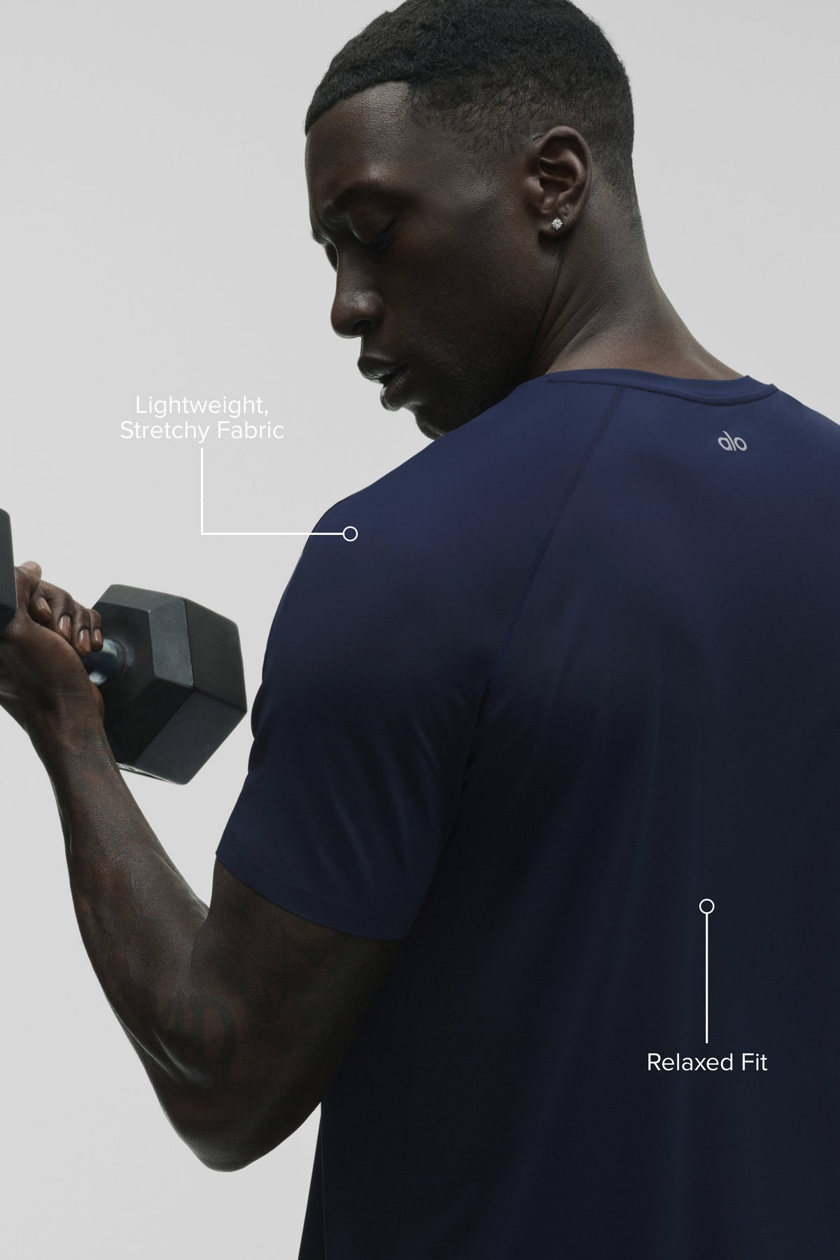 Alo Yoga Idol Crewneck Short Sleeve in Navy, product image 2 of 5