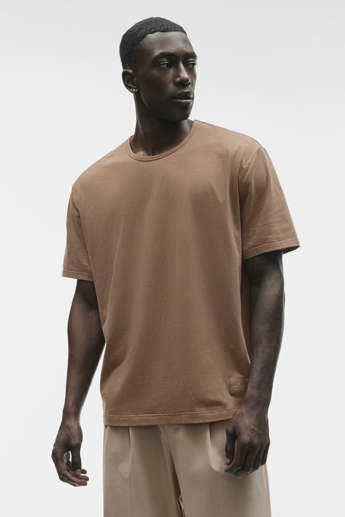 Alo Yoga Street Essential Tee in Java Brown, product image 3 of 5