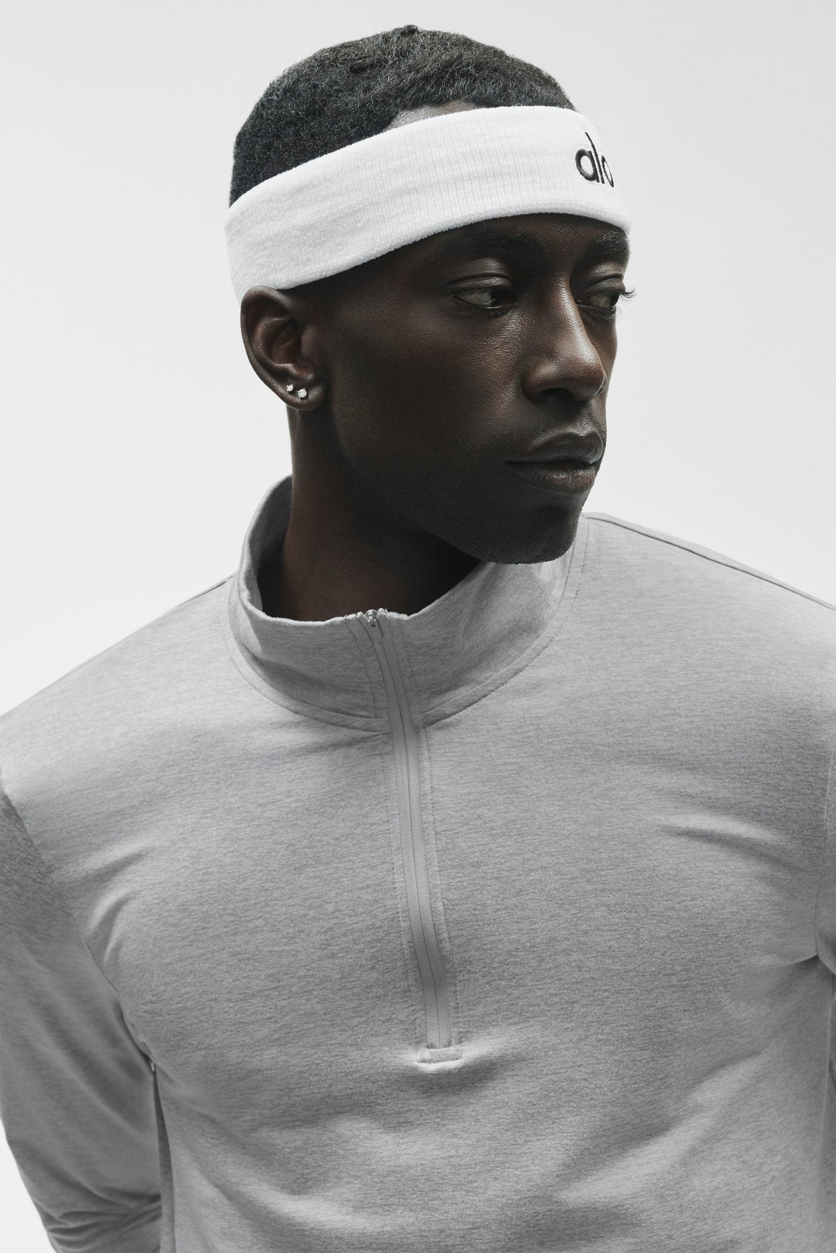 Alo Yoga Conquer 1/4 Zip Reform Long Sleeve in Vintage Athletic Heather, product image 4 of 5