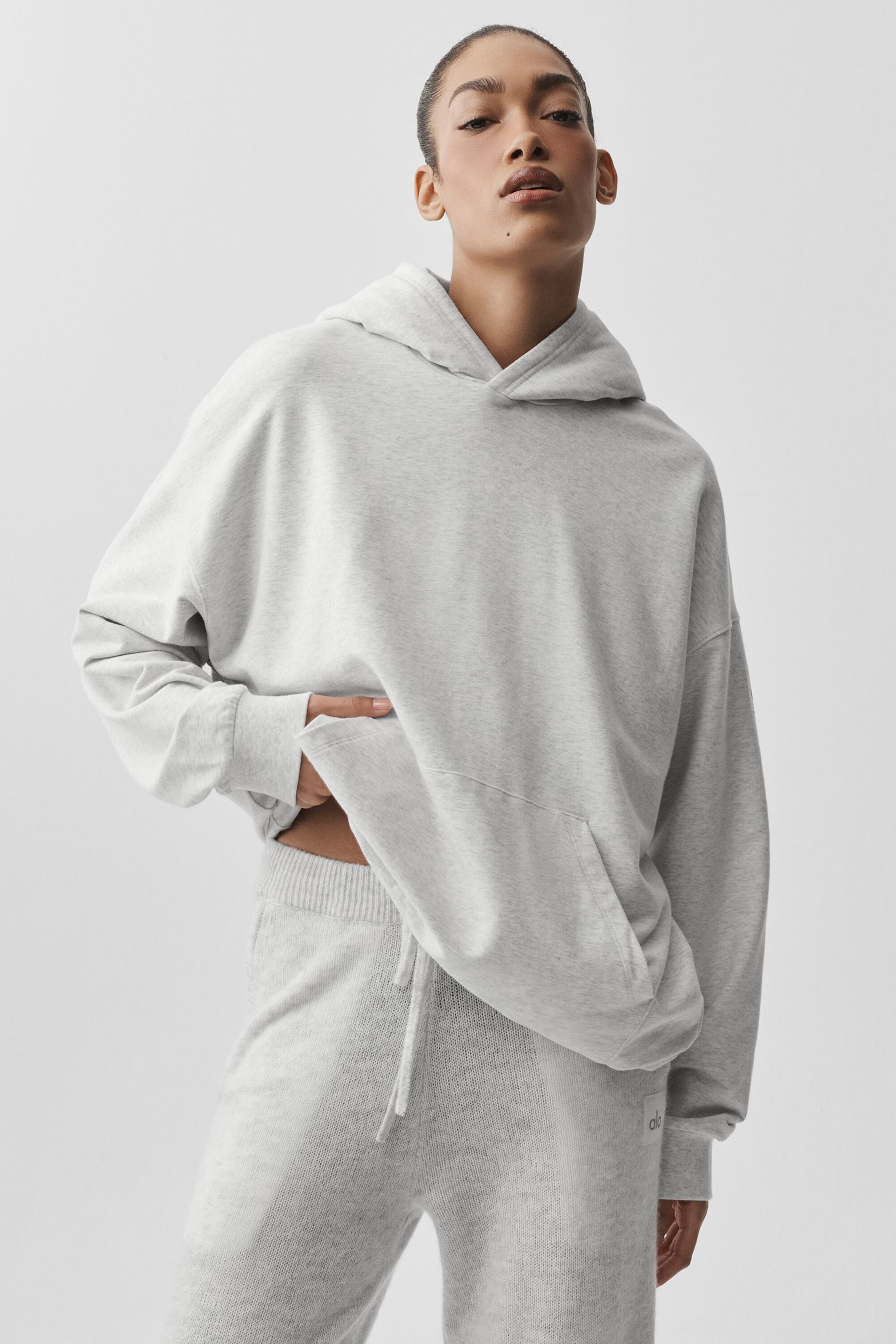 Double Take Hoodie - White Heather (WOMENSM3245R)