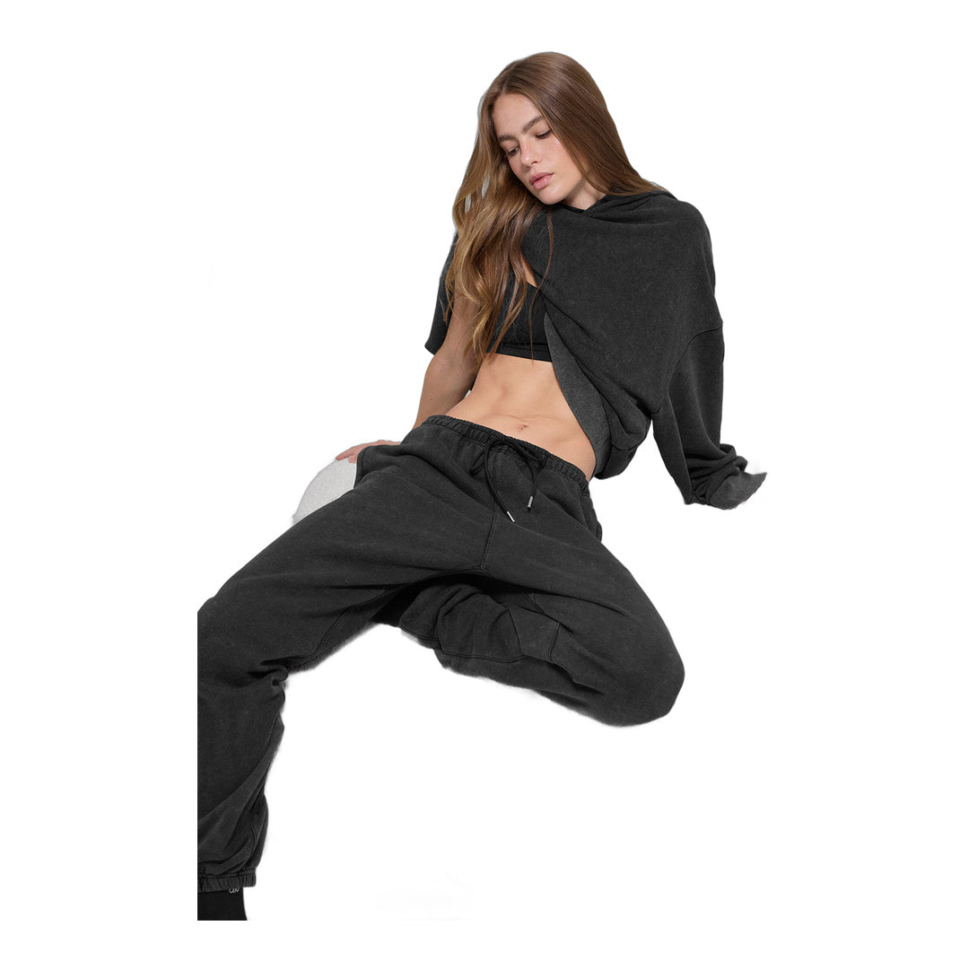 alo Chill Vintage Wash Hoodie - Black Wash by Alo Yoga