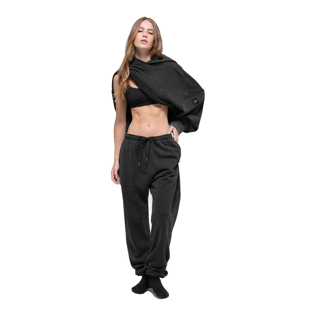 alo Chill Vintage Wash Hoodie - Black Wash by Alo Yoga