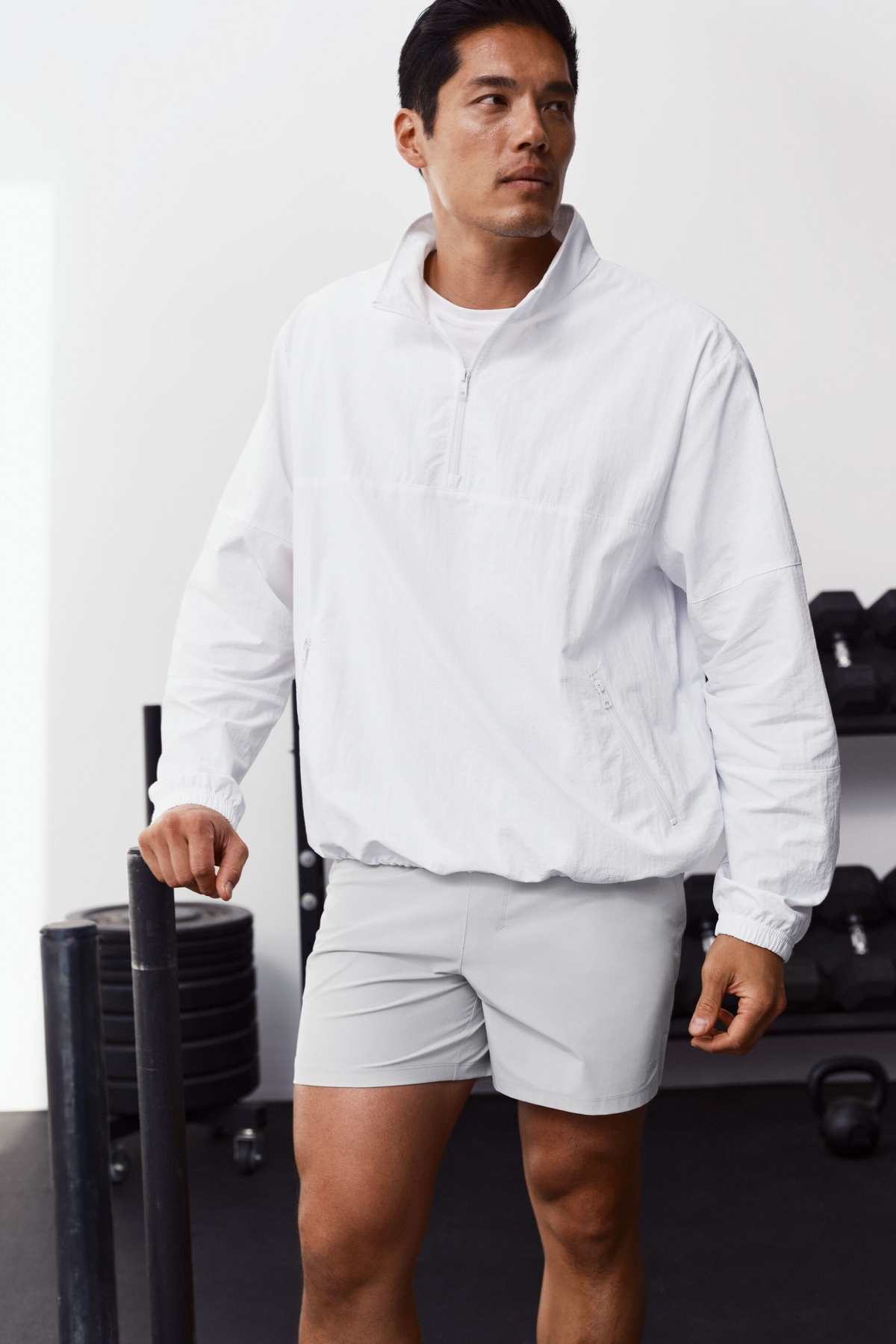 Light Weight Takeaway Track Pullover - White (M3259R)