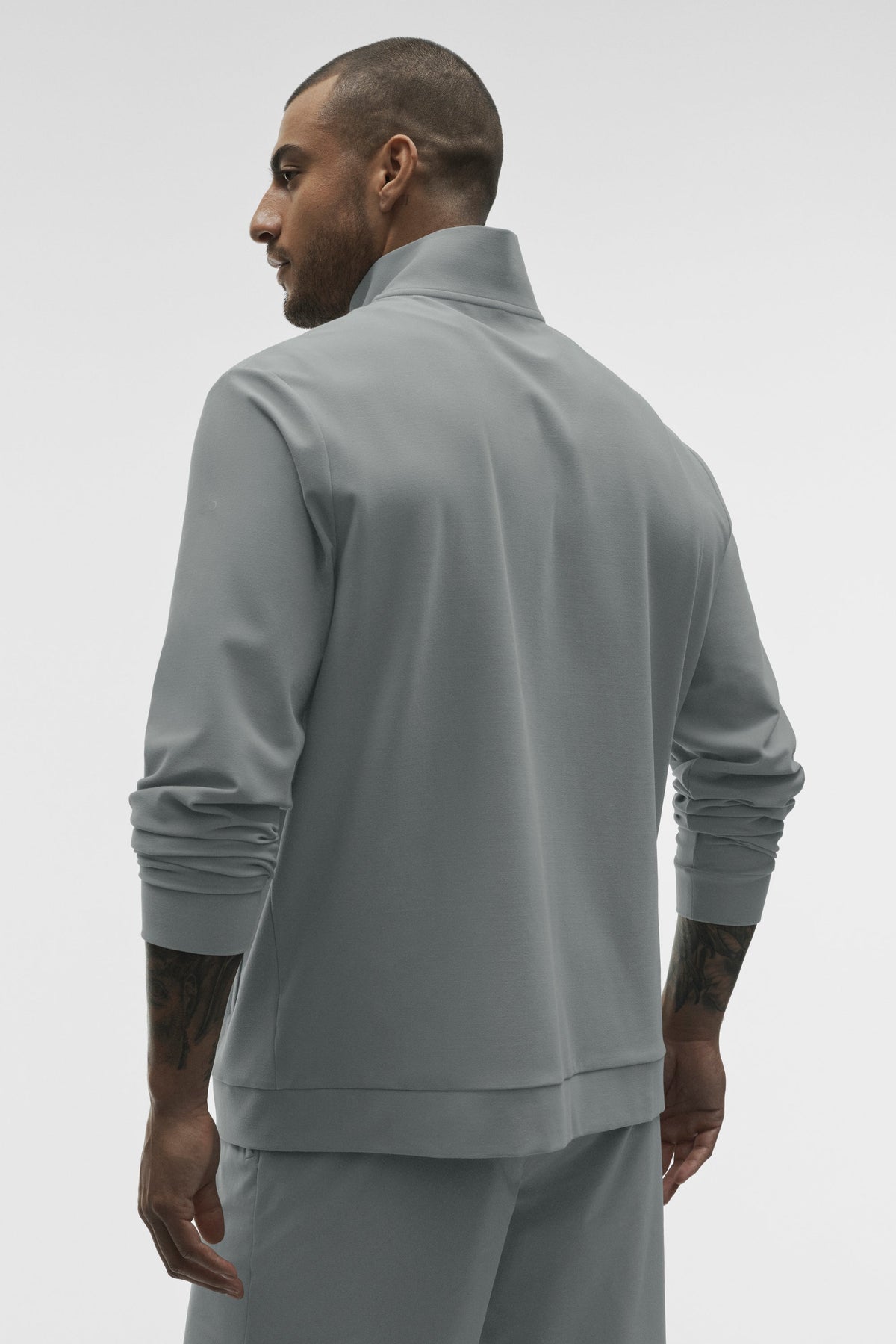 Alo Yoga Conquer Max Mock Neck Full Zip in Monument, product image 2 of 4