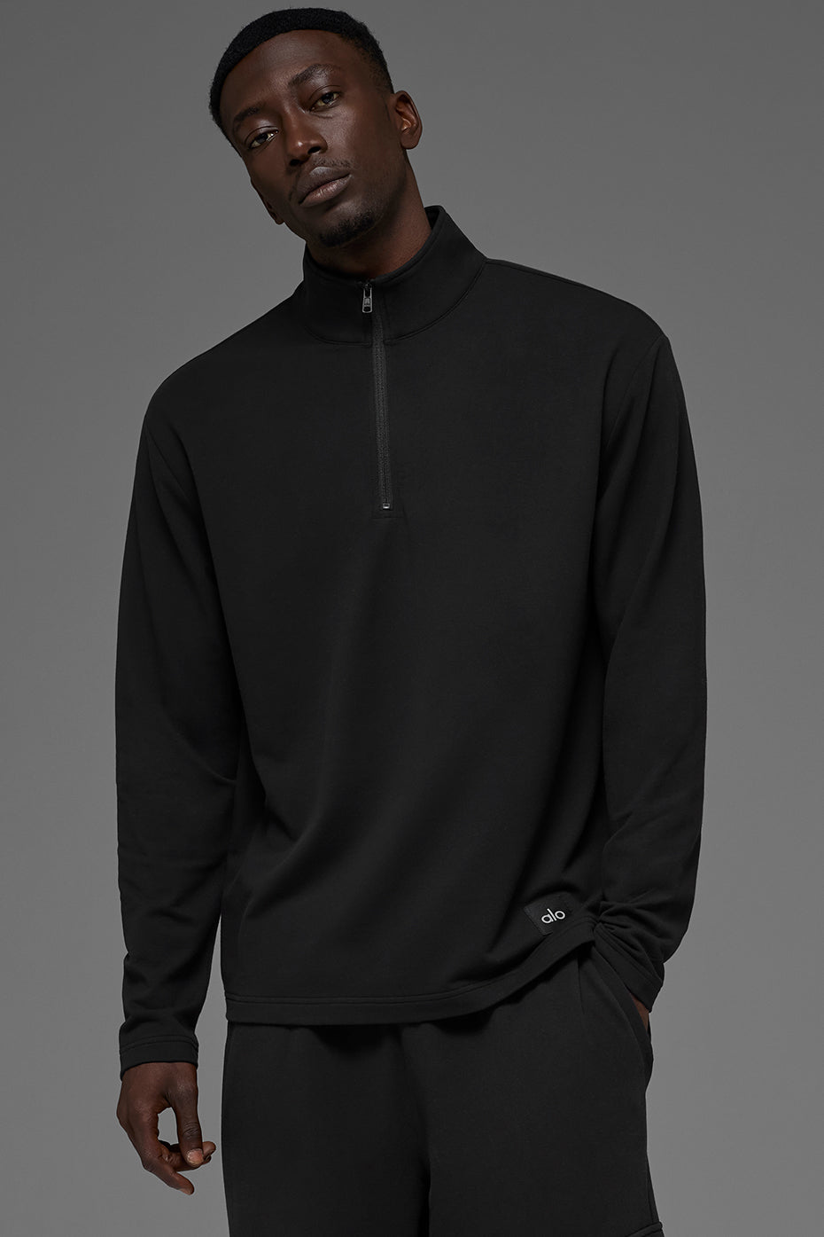 Double Take Long Sleeve 1/4 Zip - Black (M3290R)