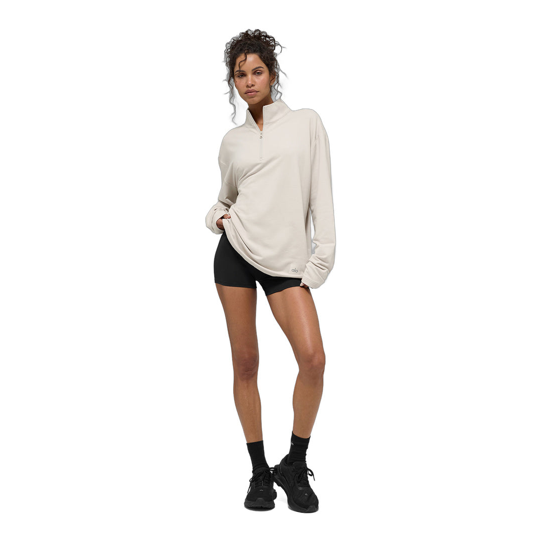 alo Double Take Long Sleeve 1/4 Zip - Bone by Alo Yoga