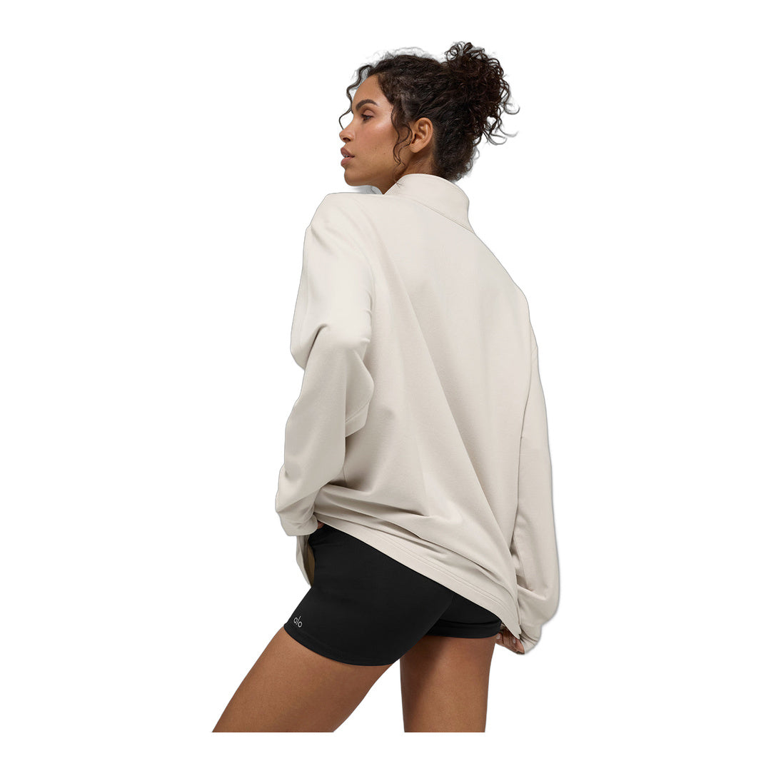 alo Double Take Long Sleeve 1/4 Zip - Bone by Alo Yoga