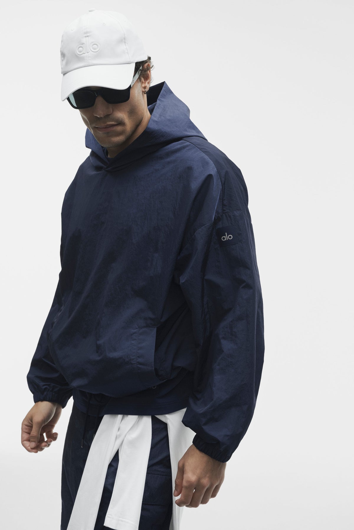 Alo Yoga Axis Hooded Pullover in Navy, product image 4 of 7