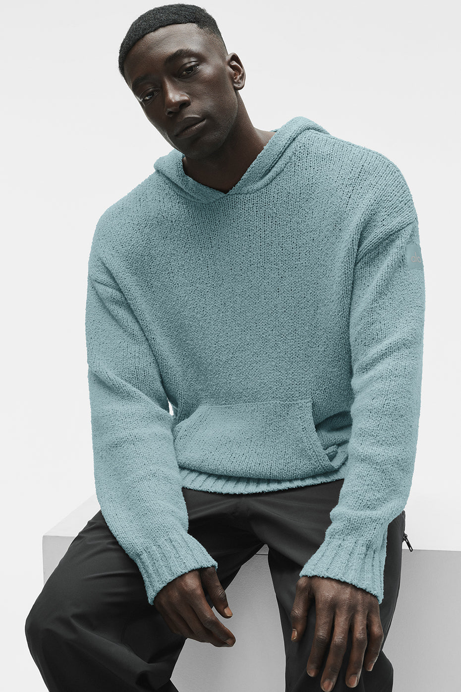 Textured Knit Hoodie - Desert Sage (M3320R)