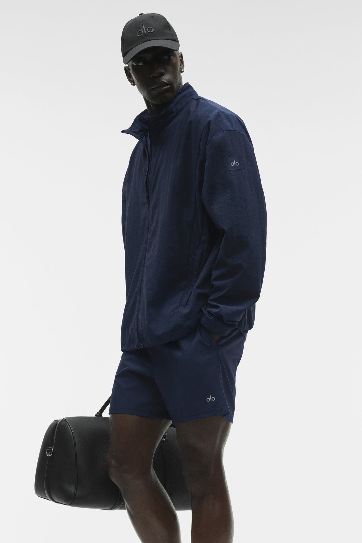 Alo Yoga Takeaway Track Full Zip Jacket in Navy, product image 5 of 6