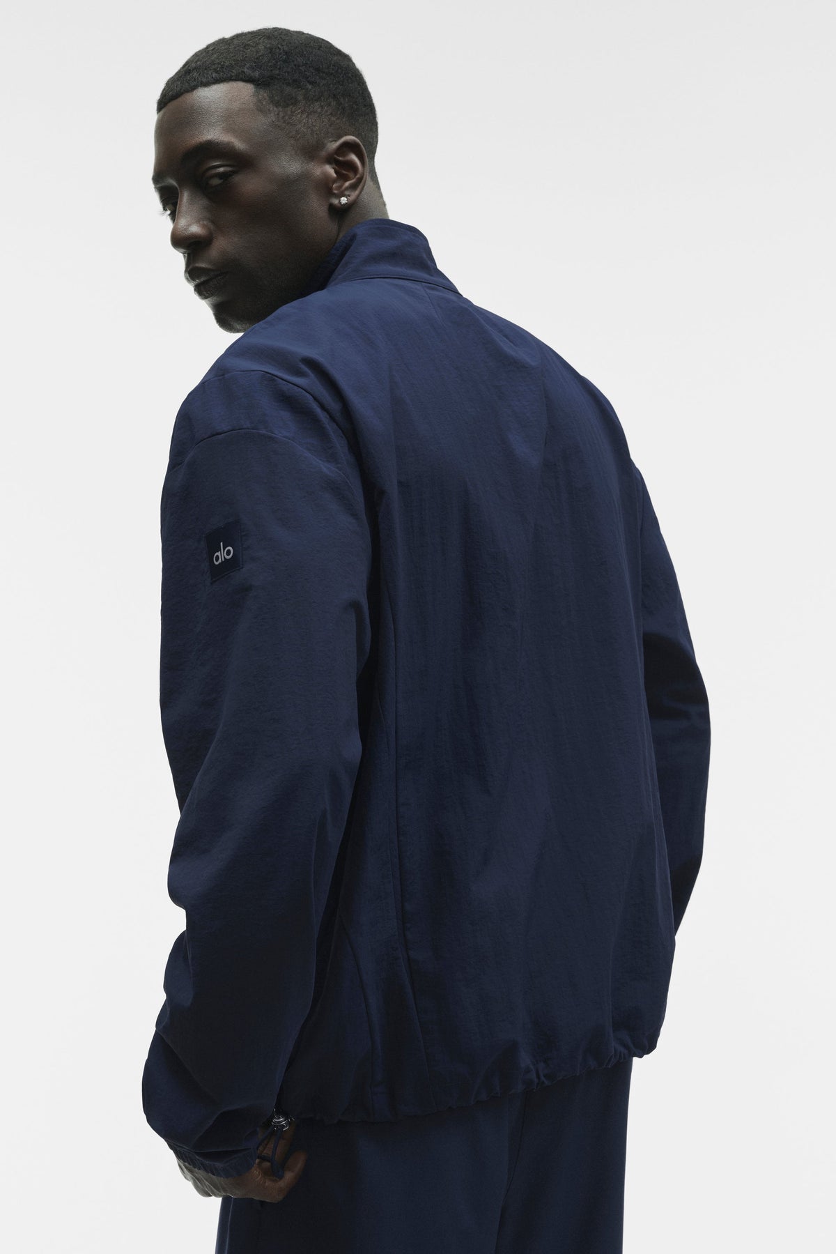 Alo Yoga Takeaway Track Full Zip Jacket in Navy, product image 4 of 6