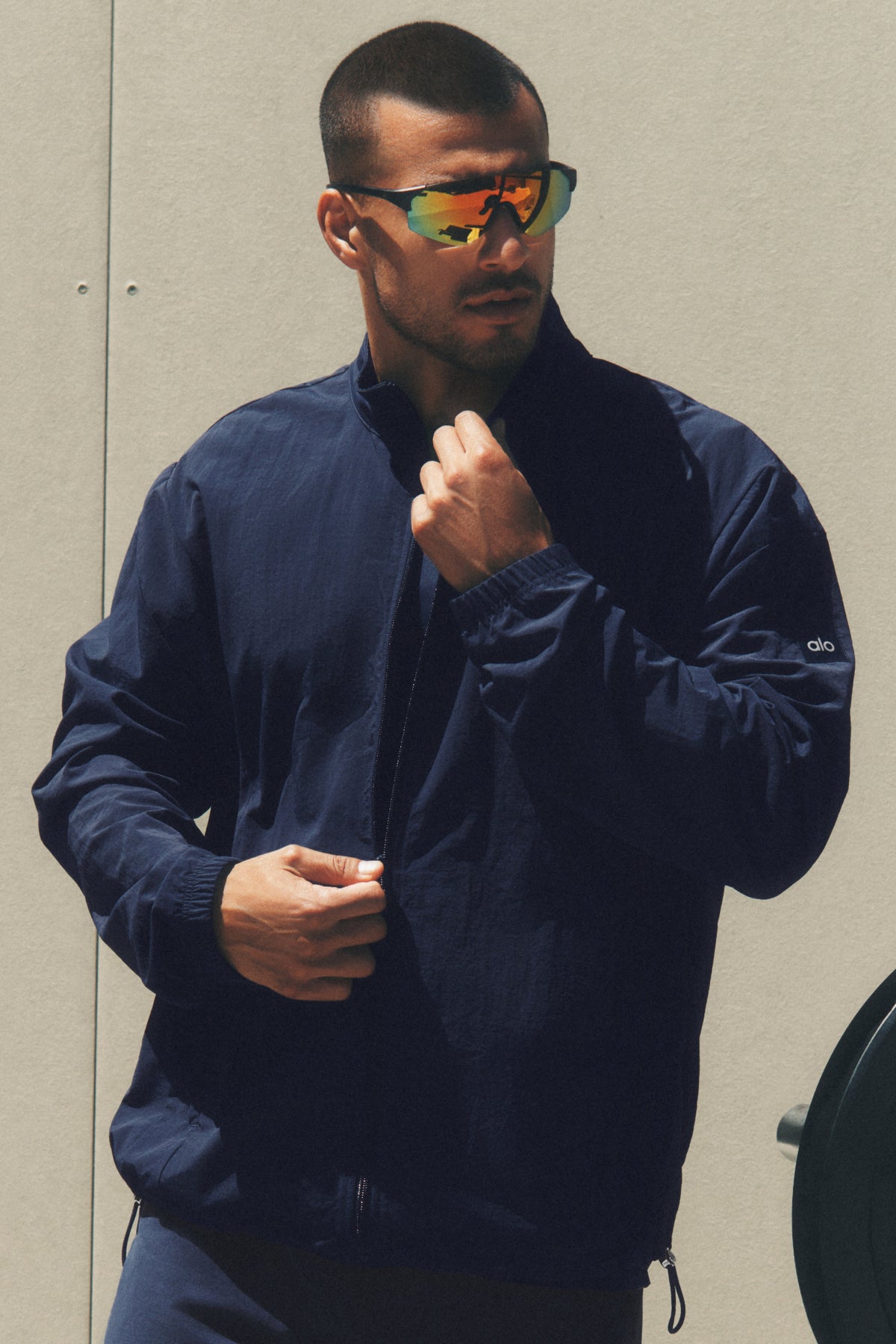 Alo Yoga Takeaway Track Full Zip Jacket in Navy