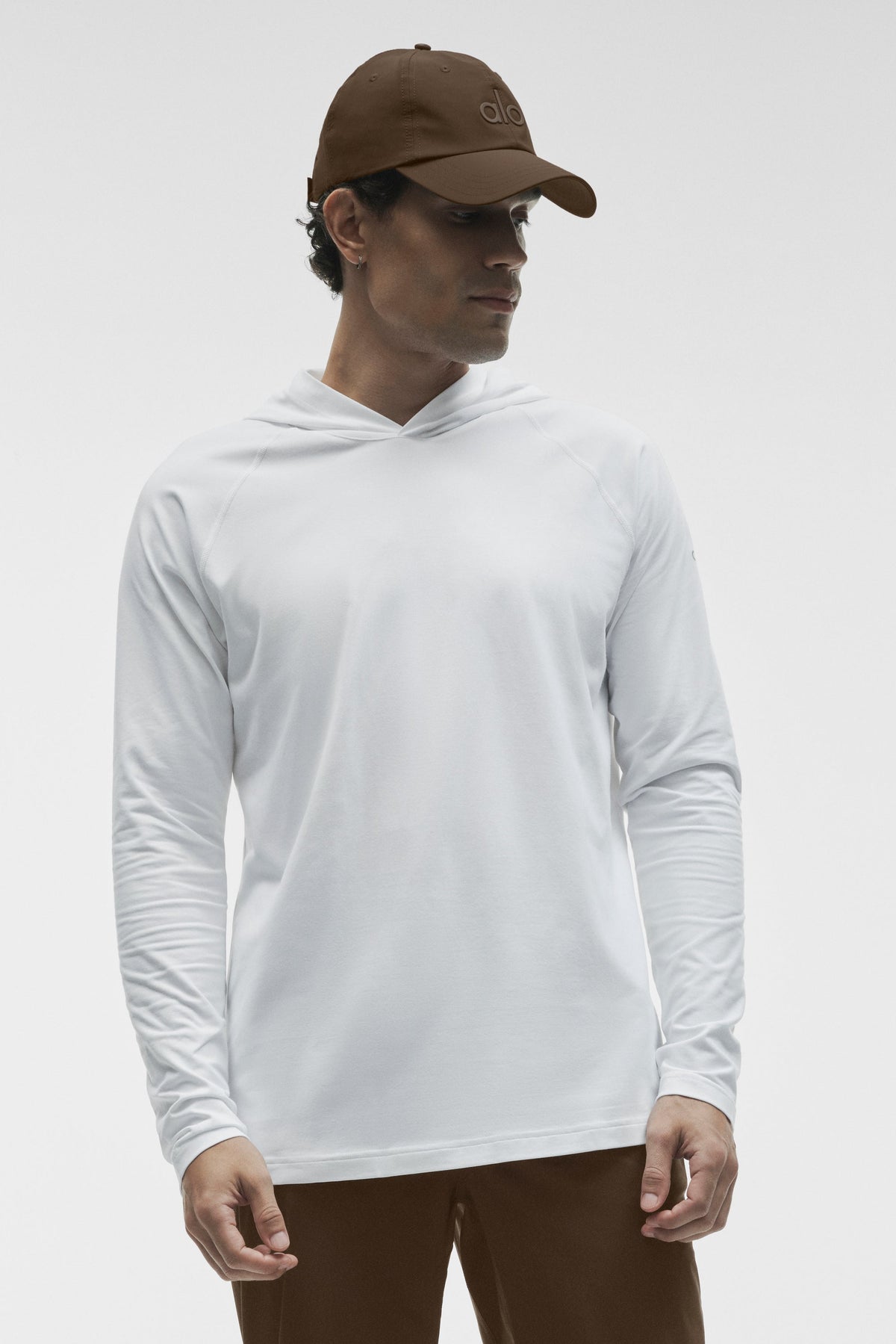 Alo Yoga Vapor Long Sleeve Hoodie in White