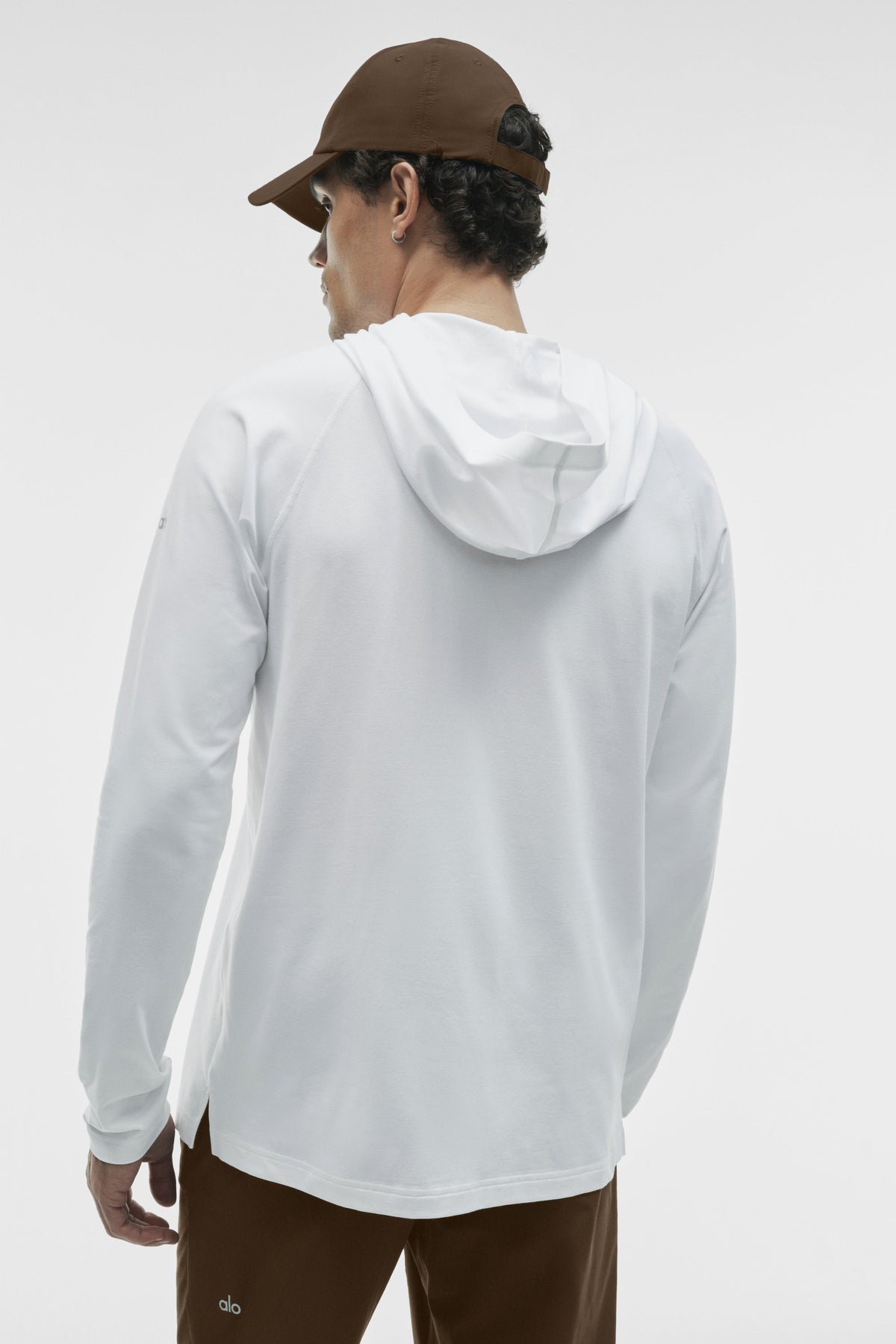 Alo Yoga Vapor Long Sleeve Hoodie in White, product image 3 of 4