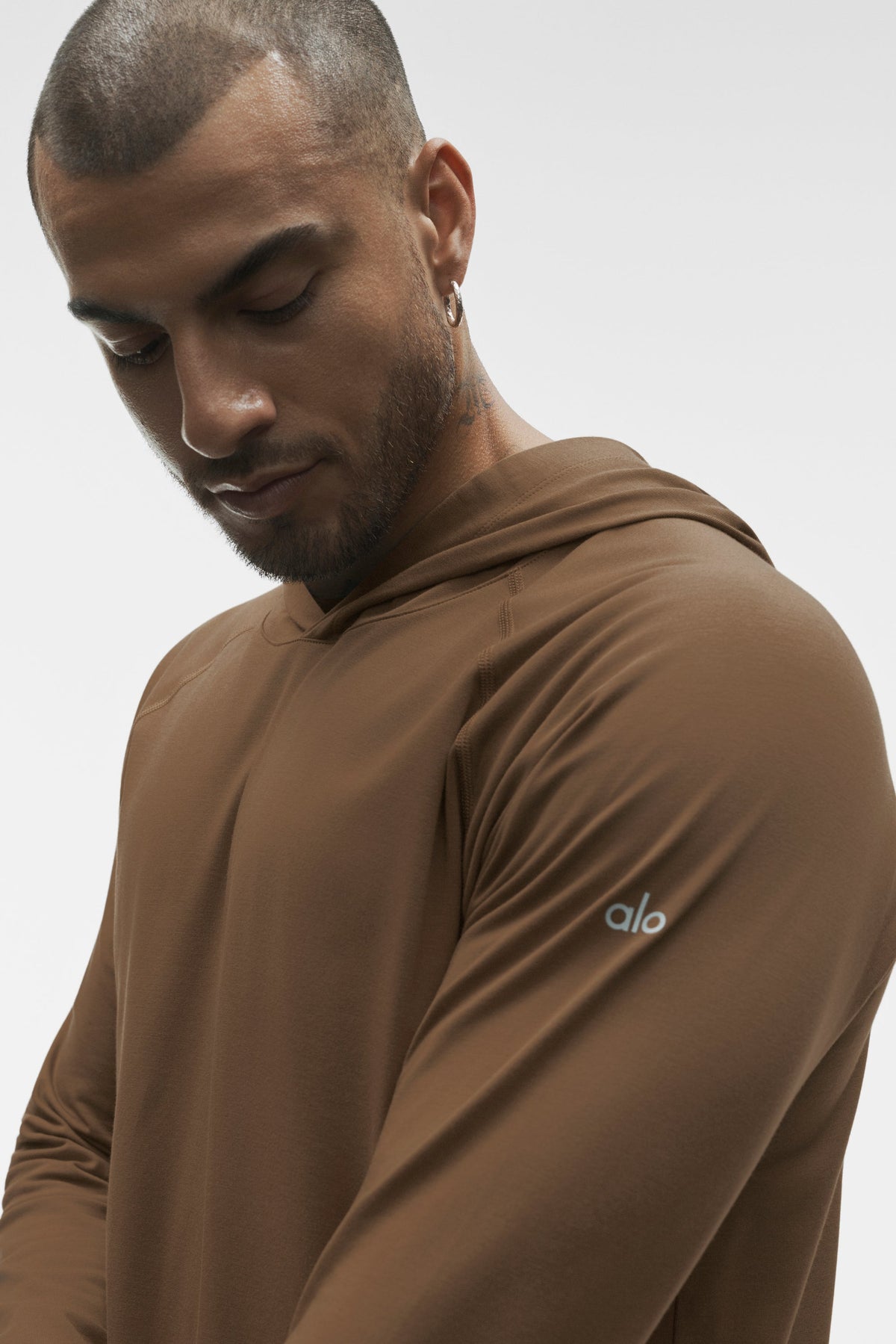 Alo Yoga Vapor Long Sleeve Hoodie in Java Brown, product image 2 of 4