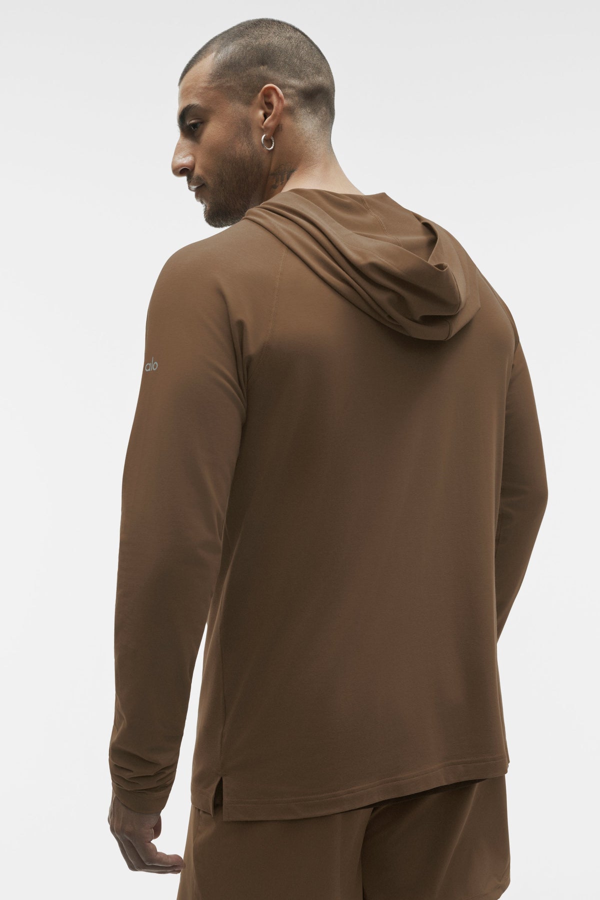 Alo Yoga Vapor Long Sleeve Hoodie in Java Brown, product image 3 of 4