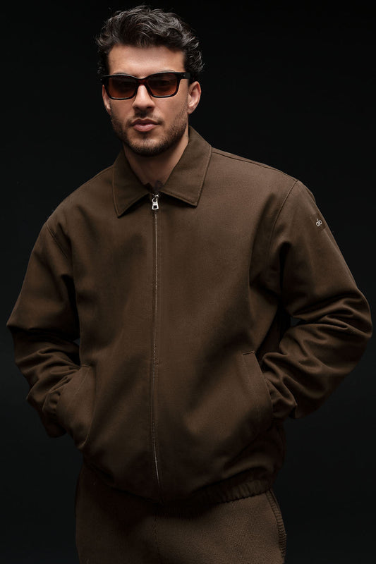 Cotton Canvas Coaches Jacket - Espresso (M4201R)