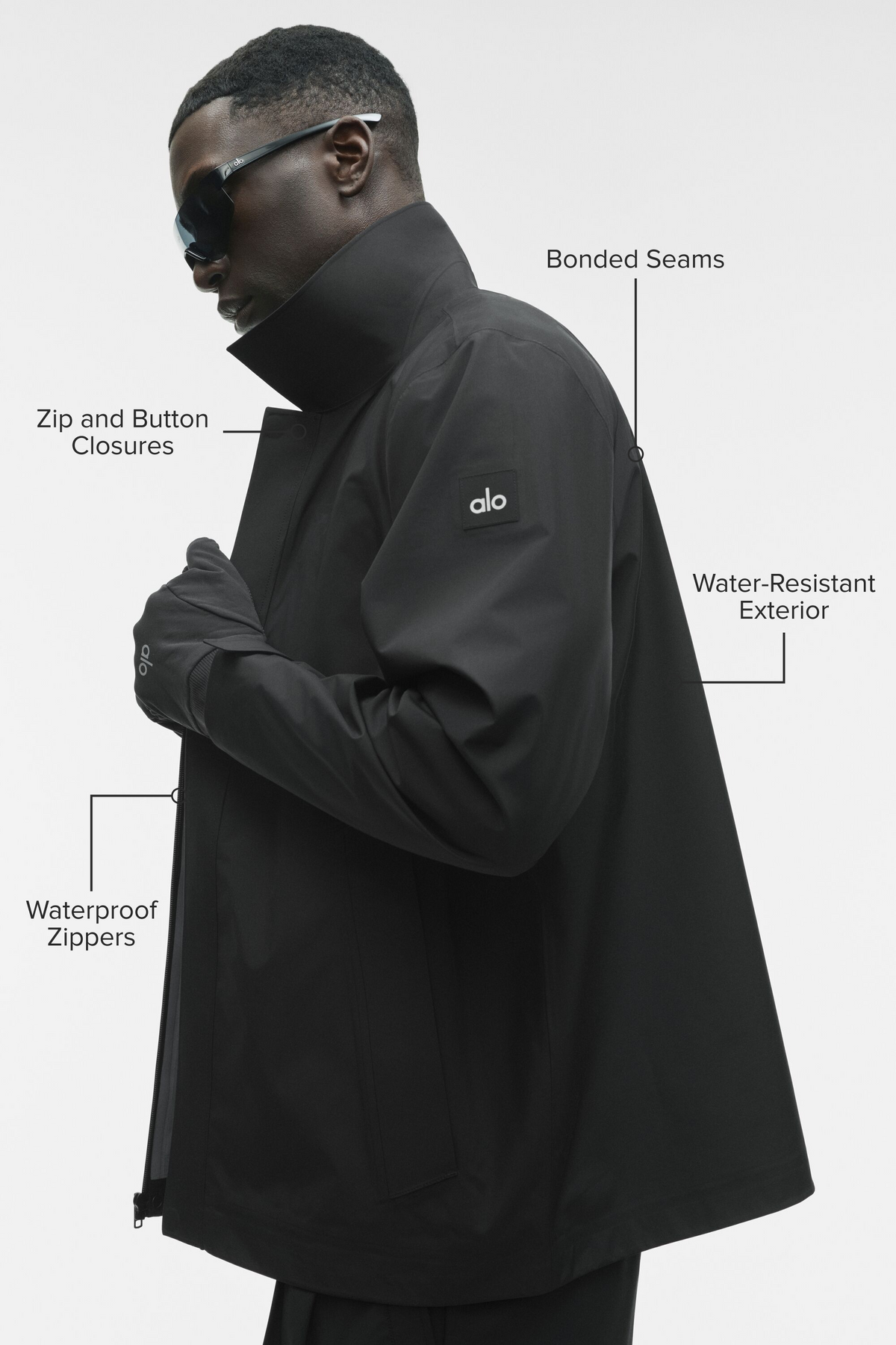 Alo Yoga Alpha Shell Overshirt in Black, product image 2 of 6