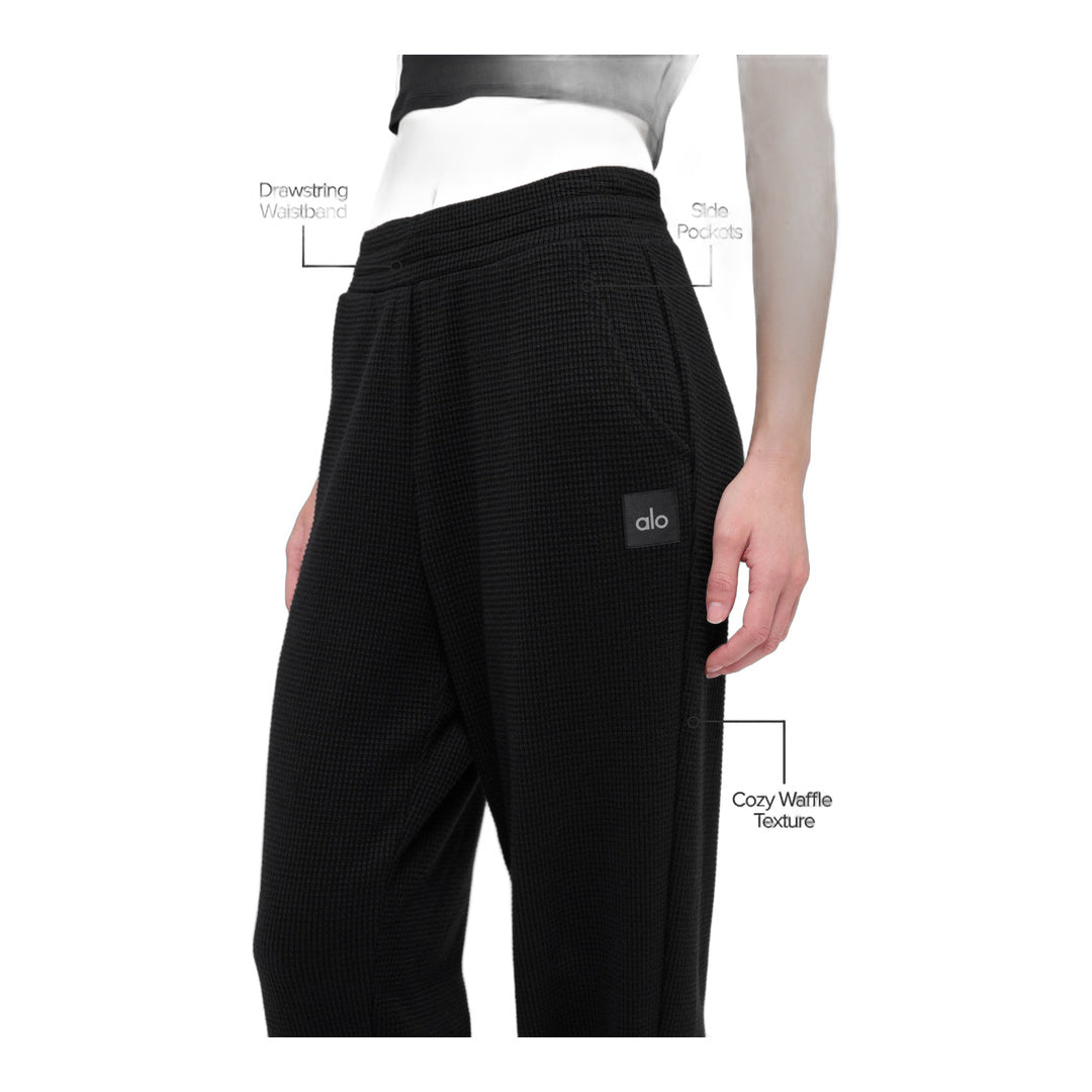 alo Waffle Weekend Escape Jogger - Black by Alo Yoga