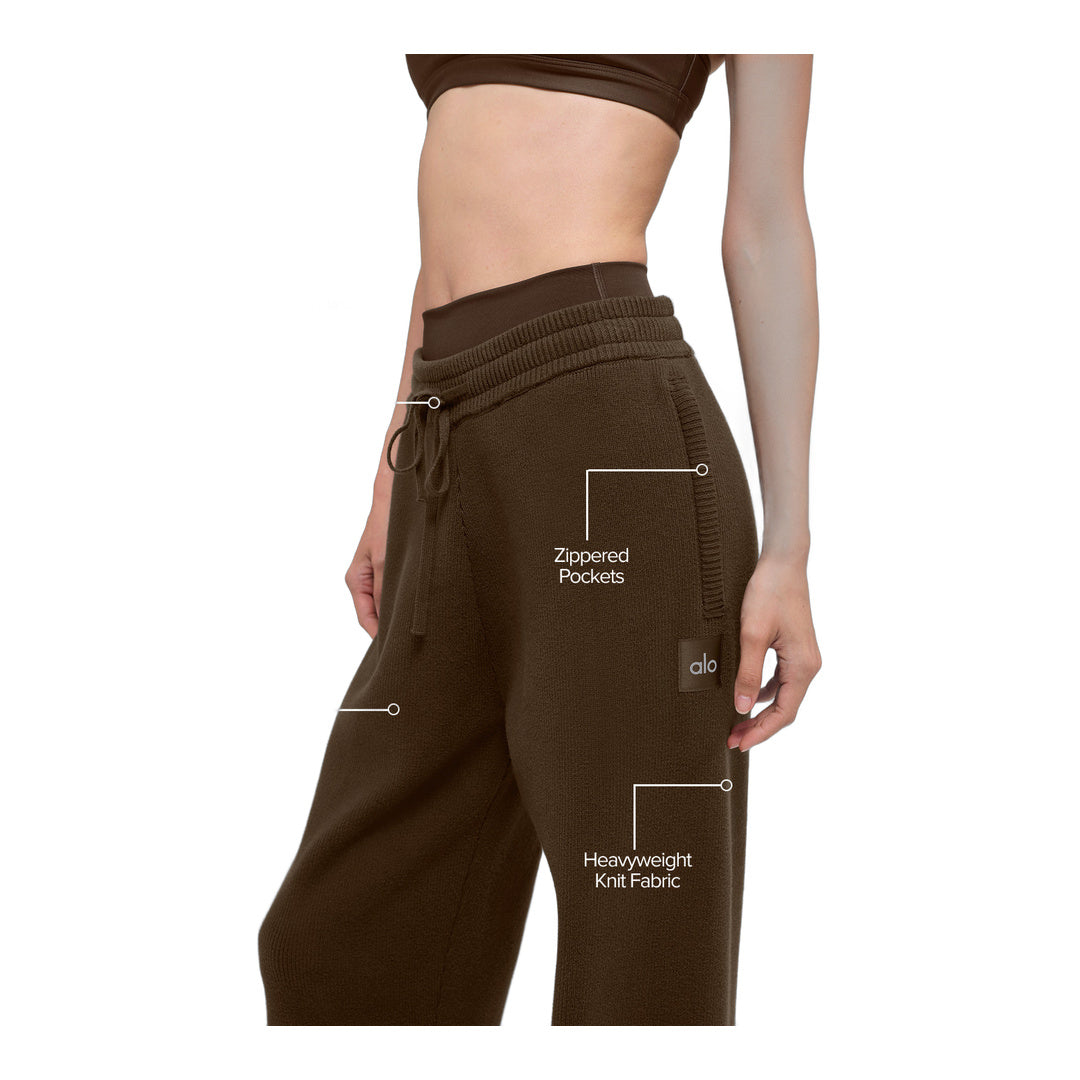 alo Scholar Straight Leg Sweatpant - Espresso by Alo Yoga